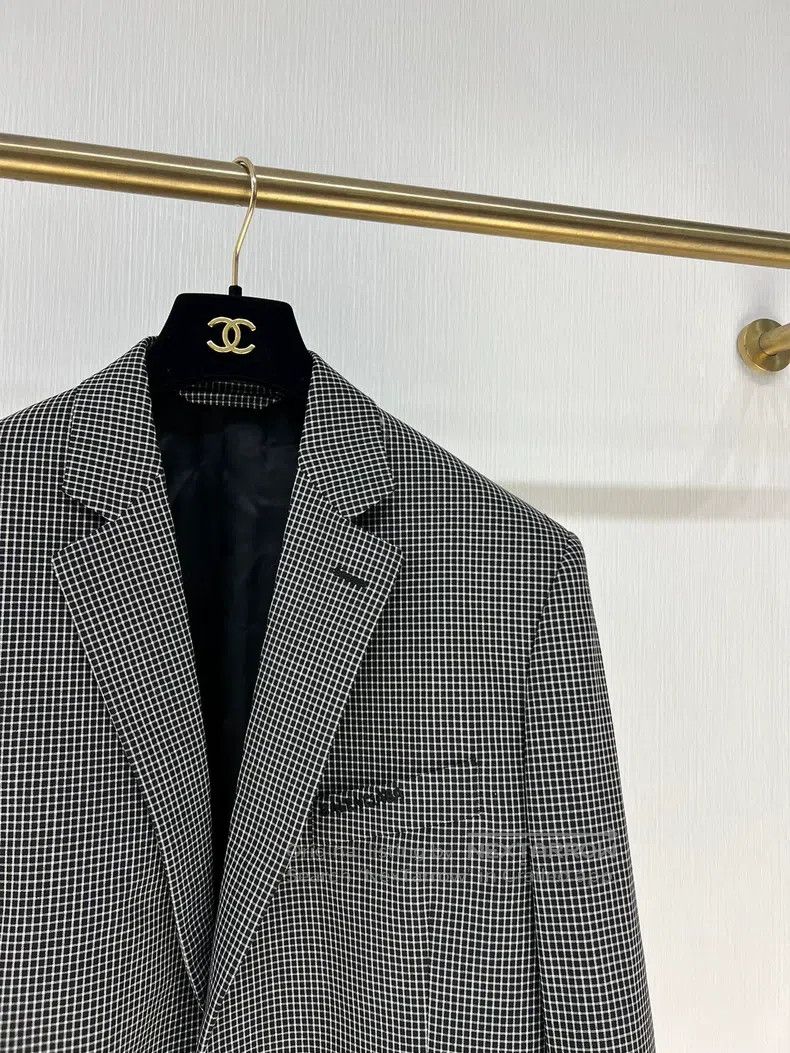 Balenciaga Balenciaga Houndstooth Letter Logo Blazer Jacket Size XXS / US 00 / IT 34 - 4 Thumbnail