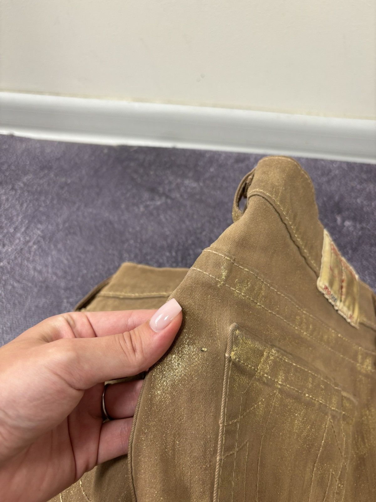 True Religion Vintage True Religion Y2K Women’s Gold Metallic Skinny Jeans Size 30" / US 8 / IT 44 - 19 Thumbnail