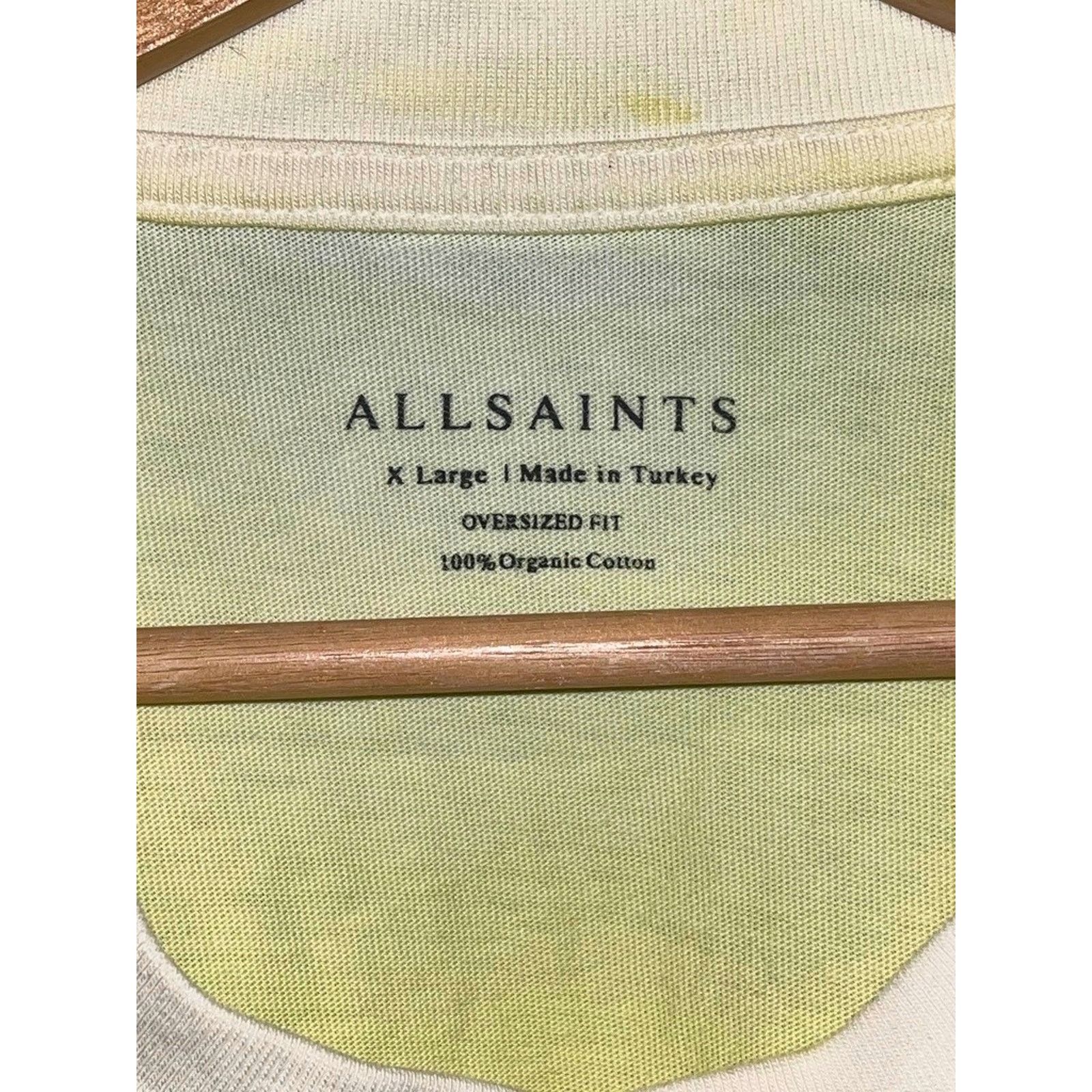 Allsaints ALLSAINTS Luca Oversized Tee XL Chartreuse Organic Cotton Size US XL / EU 56 / 4 - 4 Thumbnail