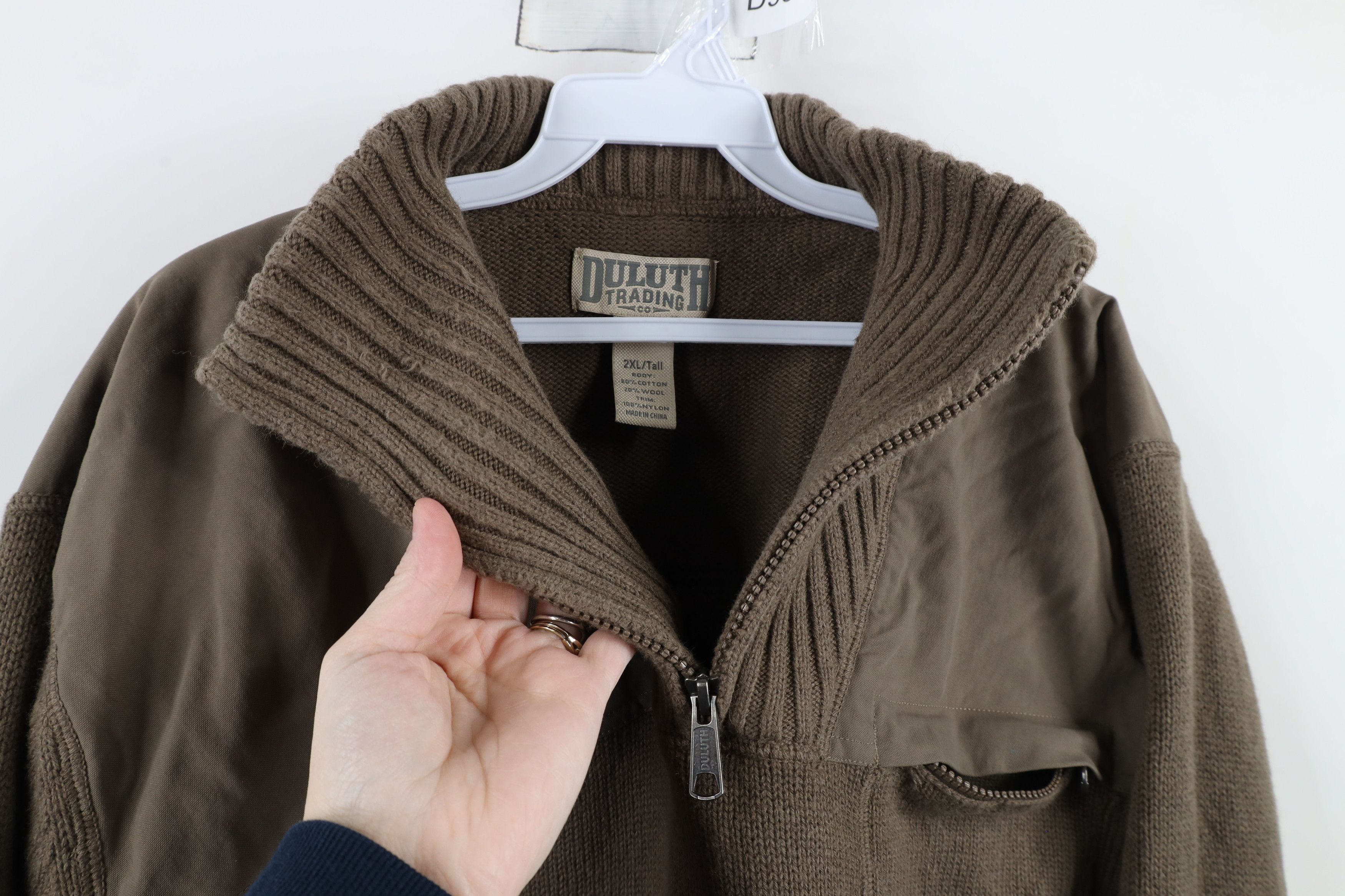 Duluth Trading Company × Vintage Duluth Trading Co Brigadier Mock Neck Half Zip Sweater Bark Size US XXL / EU 58 / 5 - 7 Thumbnail