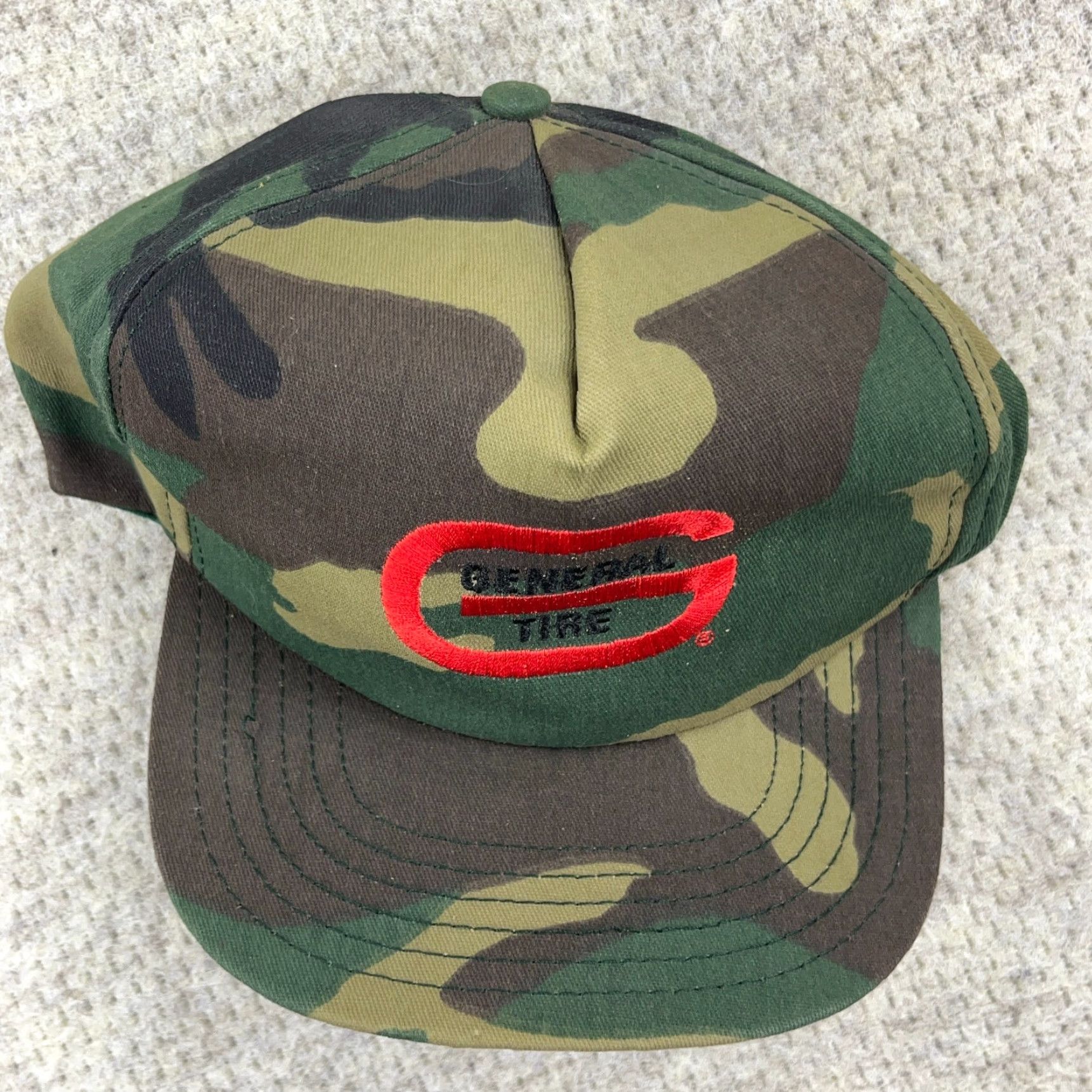 Vintage VINTAGE General Tires Hat Cap Made In USA 80s Green Army Camo Military Snapback Size ONE SIZE - 3 Thumbnail