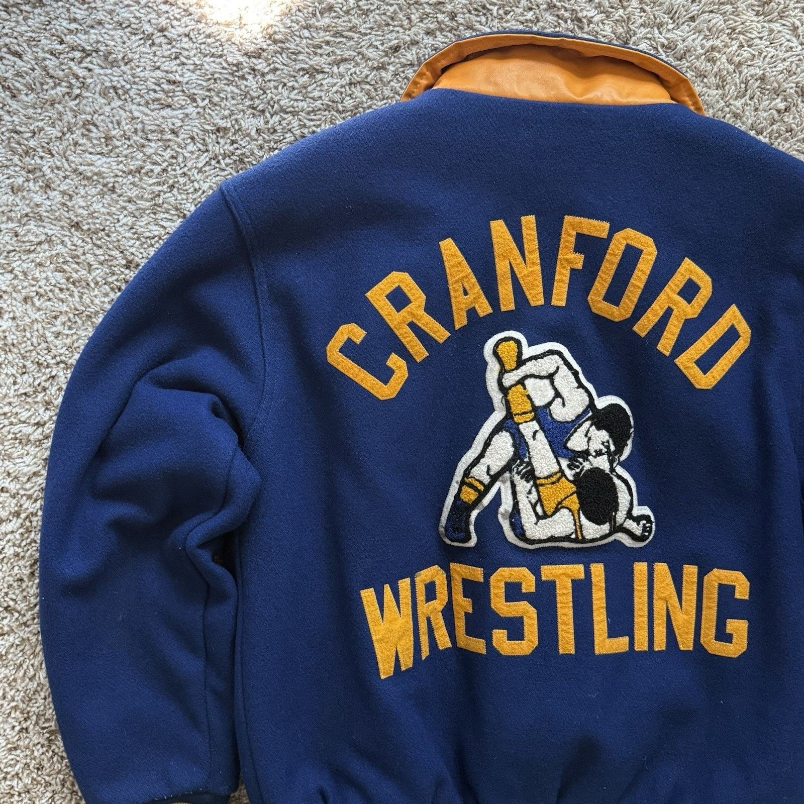 Rennoc × Vintage Vintage Rennoc Blue Yellow Wool Varsity Jacket Wrestling Size US S / EU 44-46 / 1 - 3 Thumbnail