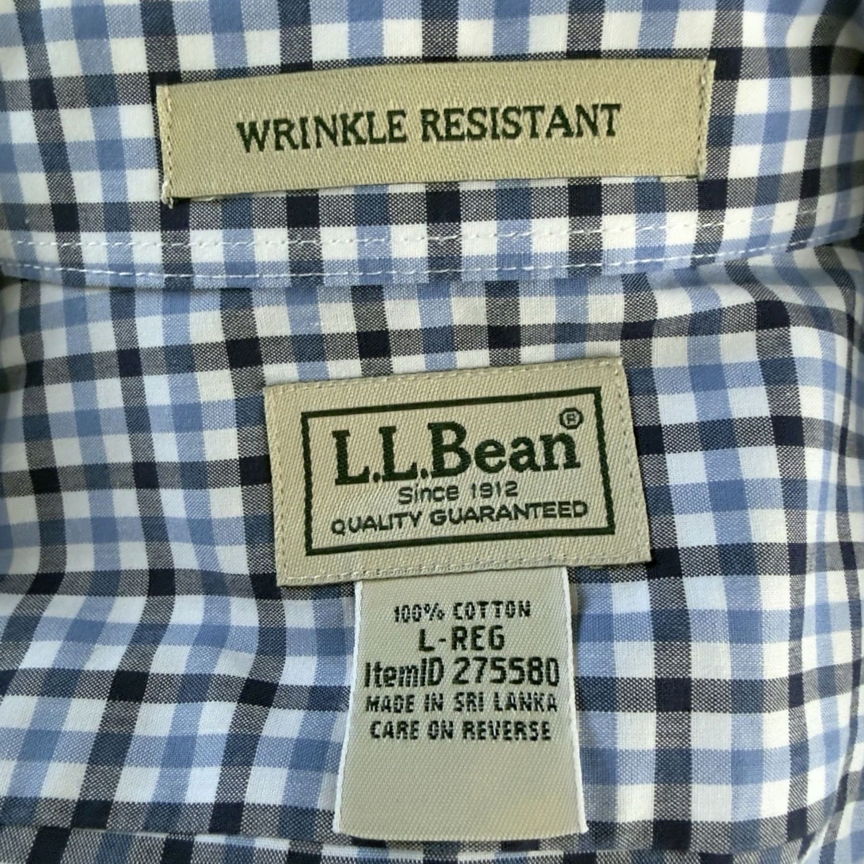 Vintage L.L. Bean Wrinkle Resistant Blue Cotton Short Sleeve Button Down Shirt Mens L Size US L / EU 52-54 / 3 - 4 Thumbnail