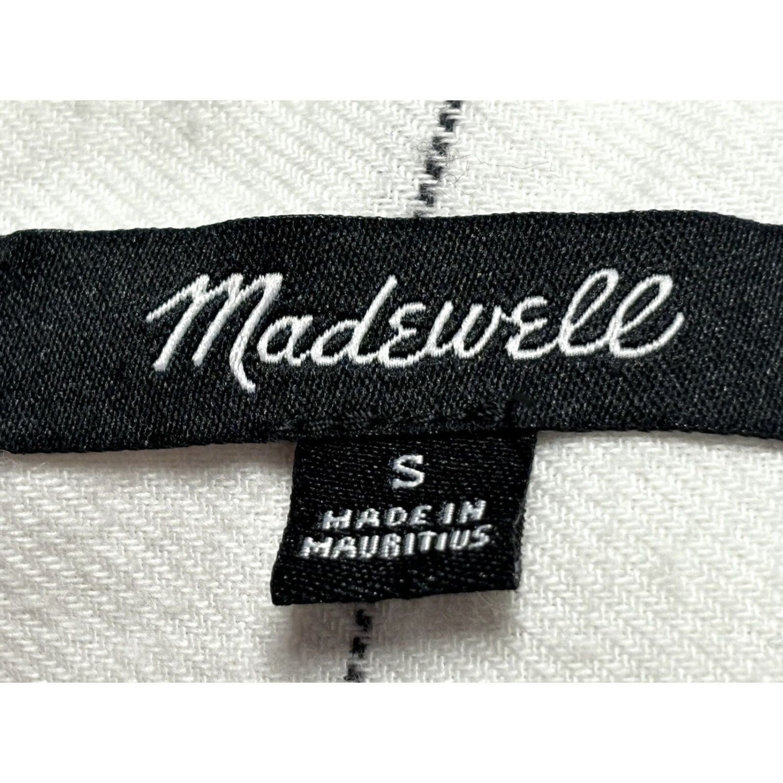 Madewell MADewell Flannel Windowpane Tie Neck Shirt Women’s Small White Button-Up Size S / US 4 / IT 40 - 6 Thumbnail