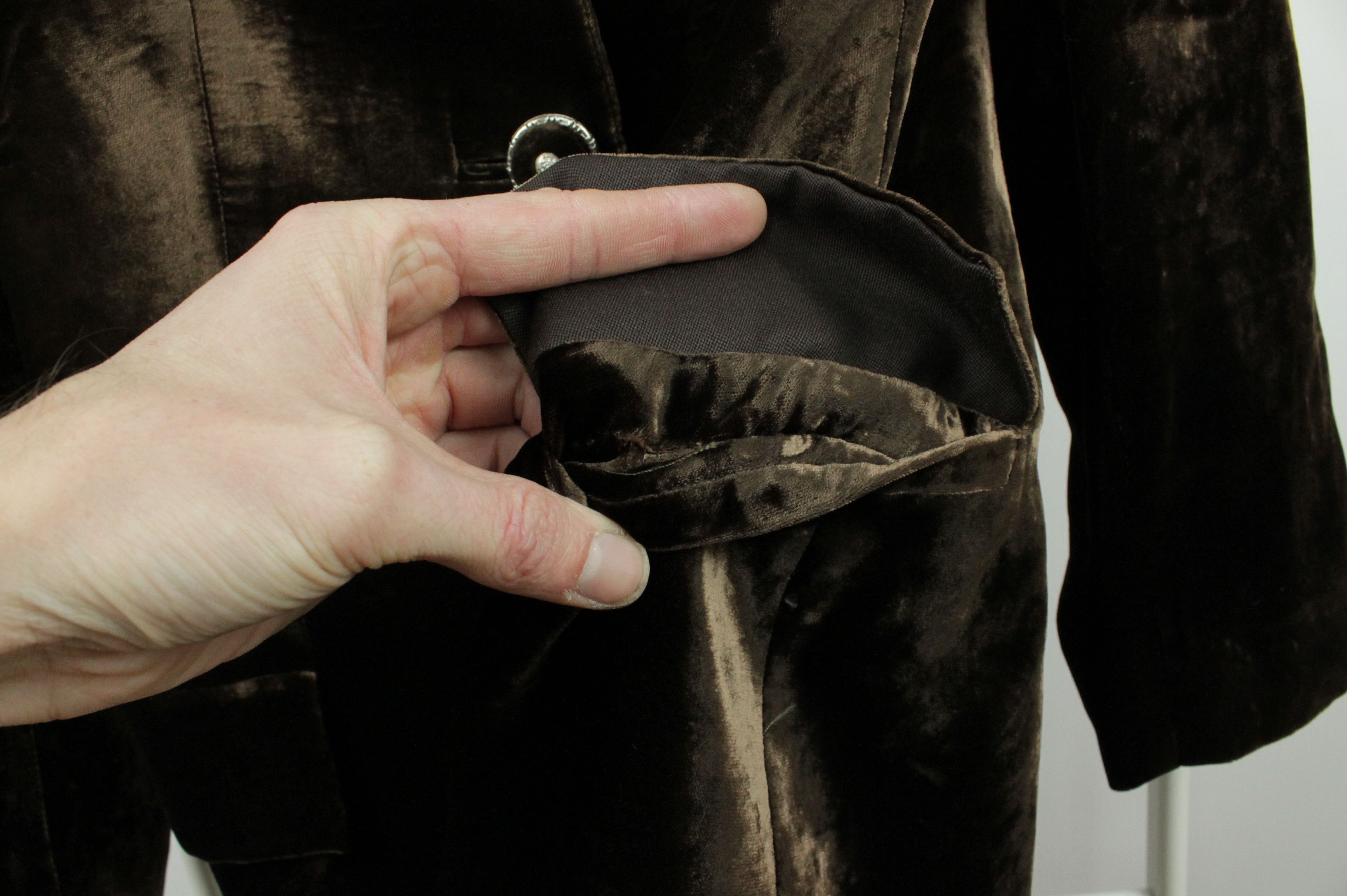 Versace RARE Gianni Versace COUTURE Brown Velvet Long Blazer Jacket Size S / US 4 / IT 40 - 10 Thumbnail