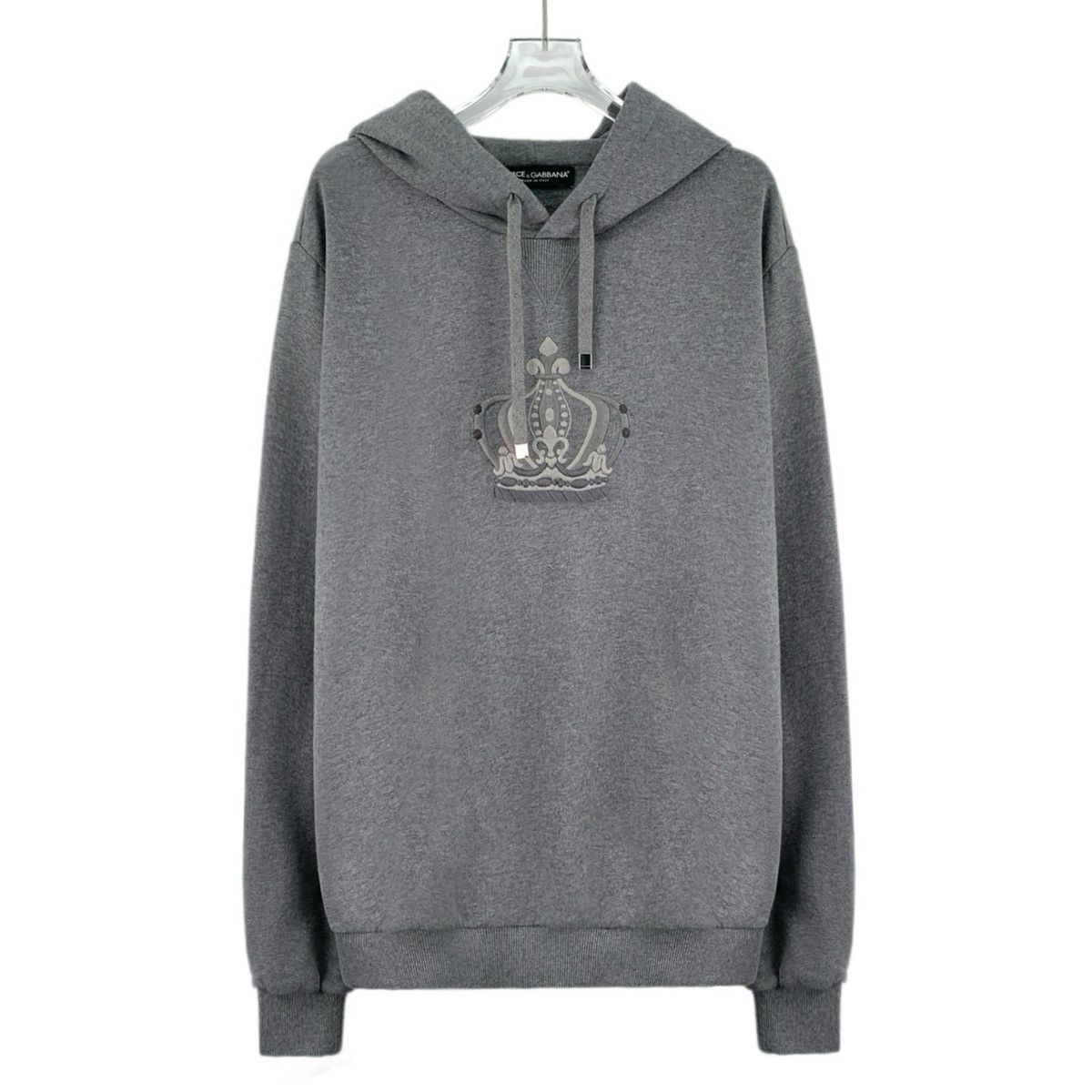 Dolce & Gabbana Dolce Gabbana Grey Crown Hooded Drawstring Sweatshirt K26WX Size US M / EU 48-50 / 2 - 1 Thumbnail