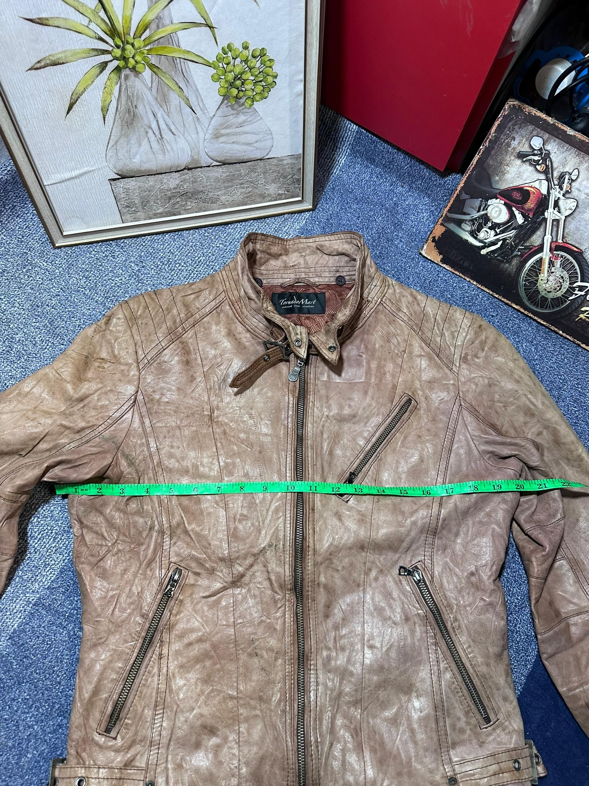 Japanese Brand TORNADO MART Distressed Motorcycle Leather jacket Size US M / EU 48-50 / 2 - 8 Thumbnail