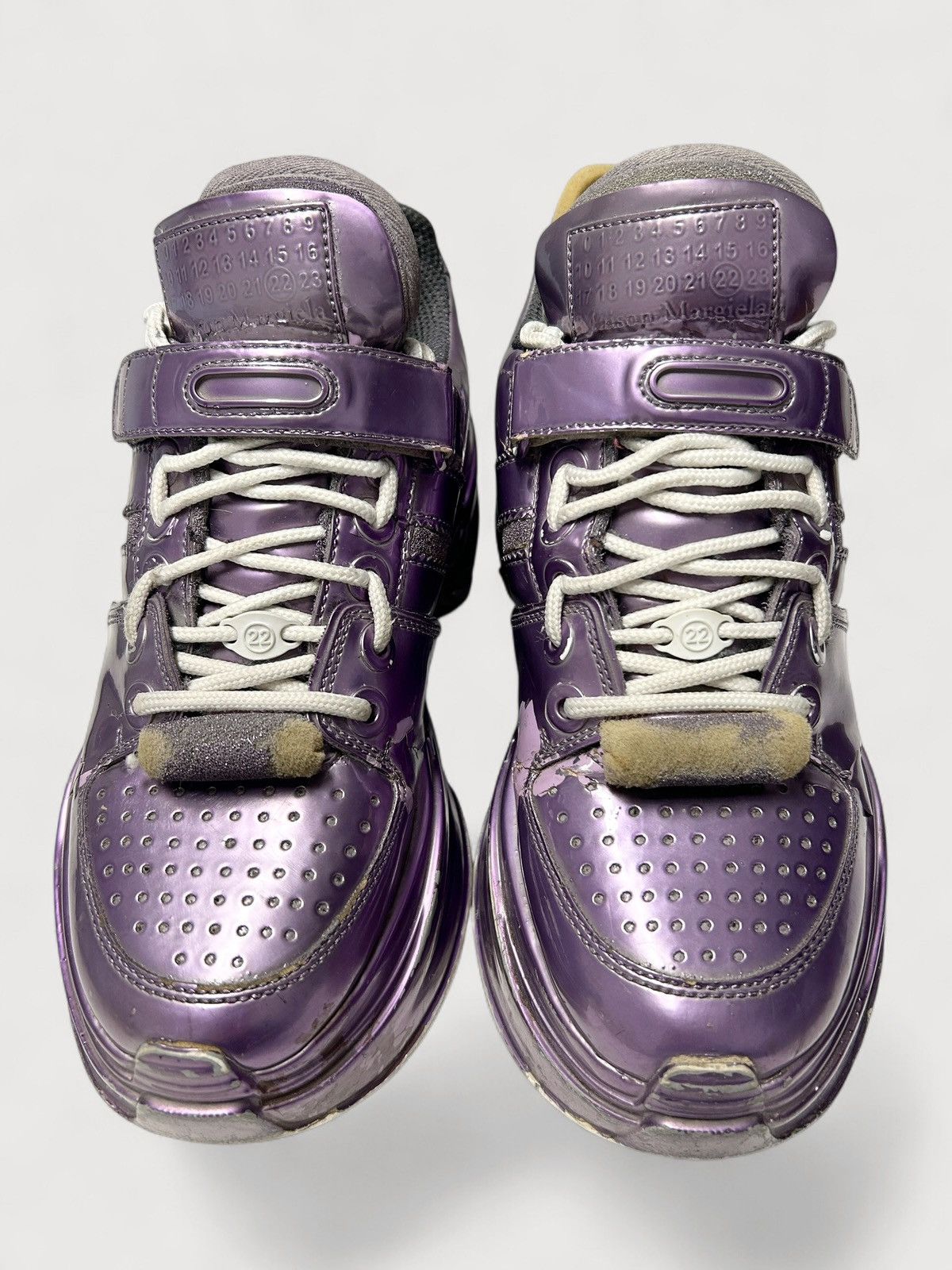 Maison Margiela 2008 Retro Fit Purple Metallic Platform Sneaker Size US 6 / EU 39 - 2 Thumbnail