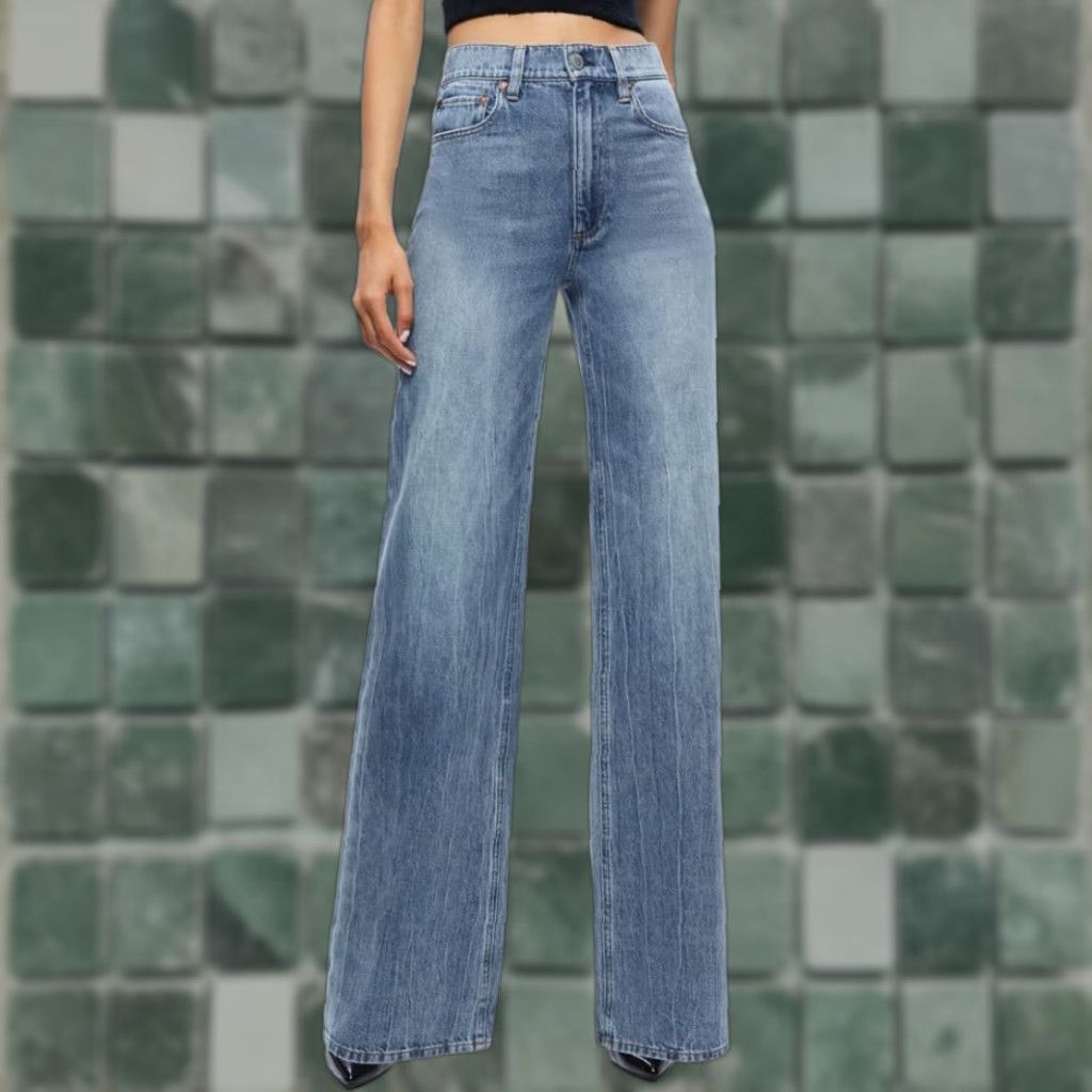 Alice + Olivia Alice + Olivia Weezy Wide Leg Jeans Women 28 Sadie Light Blue Vintage NWOT Jeans Size 27" / US 4 / IT 40 - 1 Thumbnail