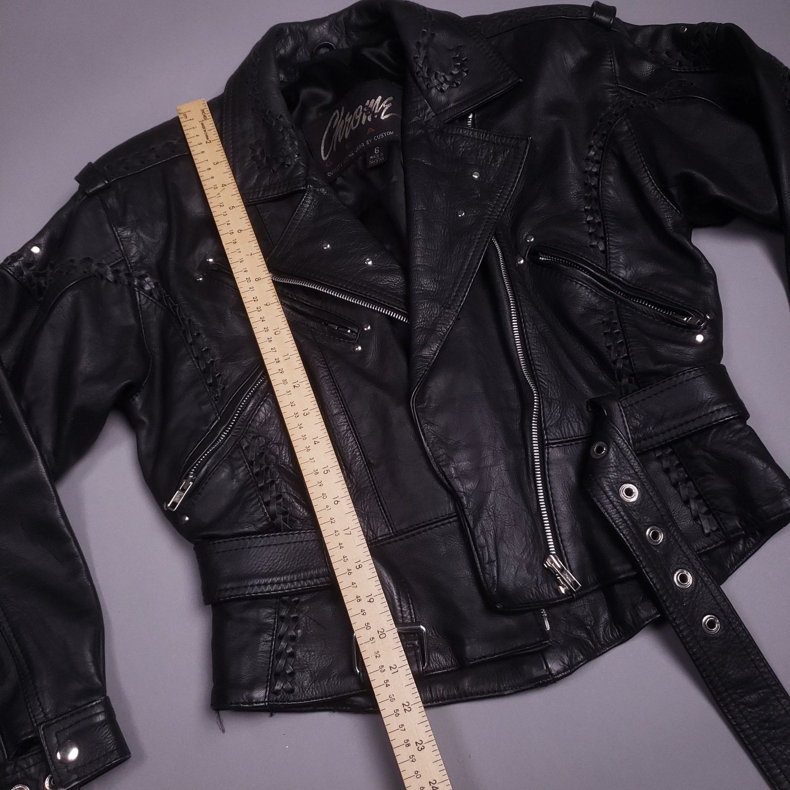 Vintage Vintage 80s Chrome Gear Womens Leather Jacket Size M / US 6-8 / IT 42-44 - 7 Thumbnail