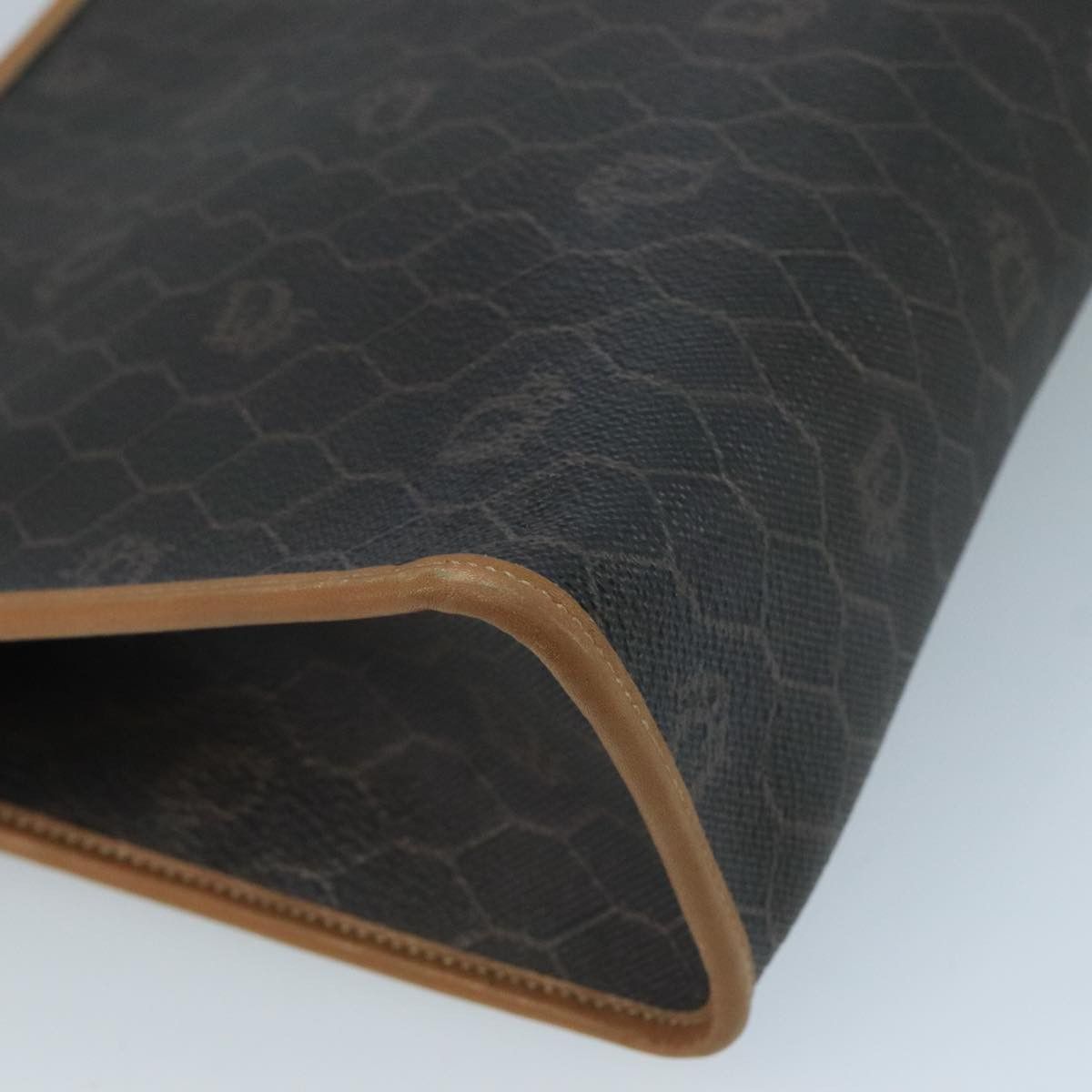 Dior DIOR Honeycomb Canvas Clutch Bag Leather Black Gold Size ONE SIZE - 16 Thumbnail