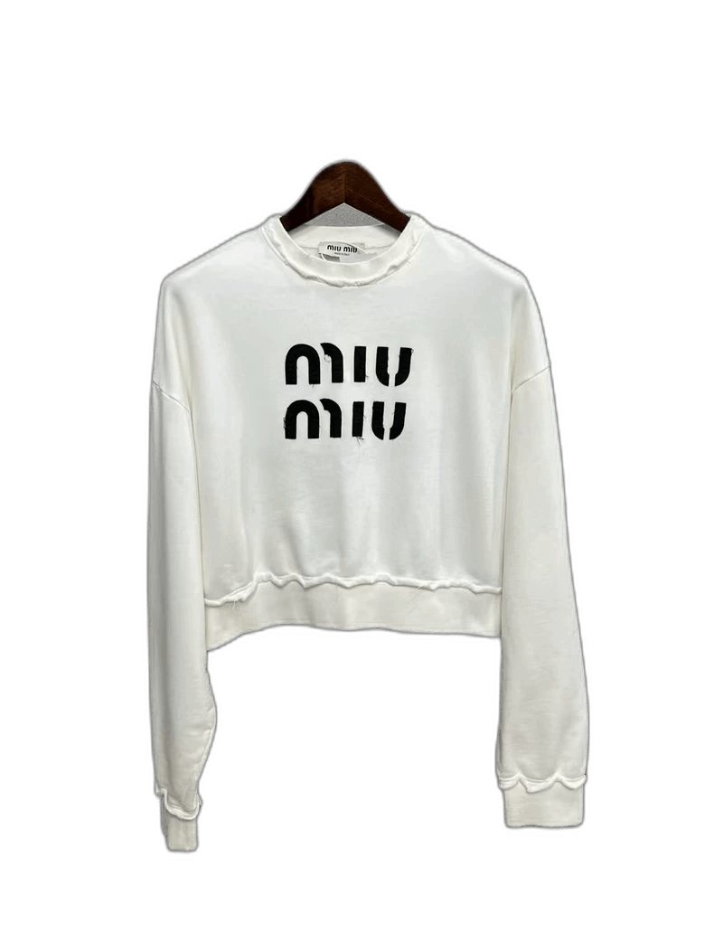 Miu Miu Miumiu Cropped Sweatshirt Size S Brand New-yf Size S / US 4 / IT 40 - 1 Thumbnail