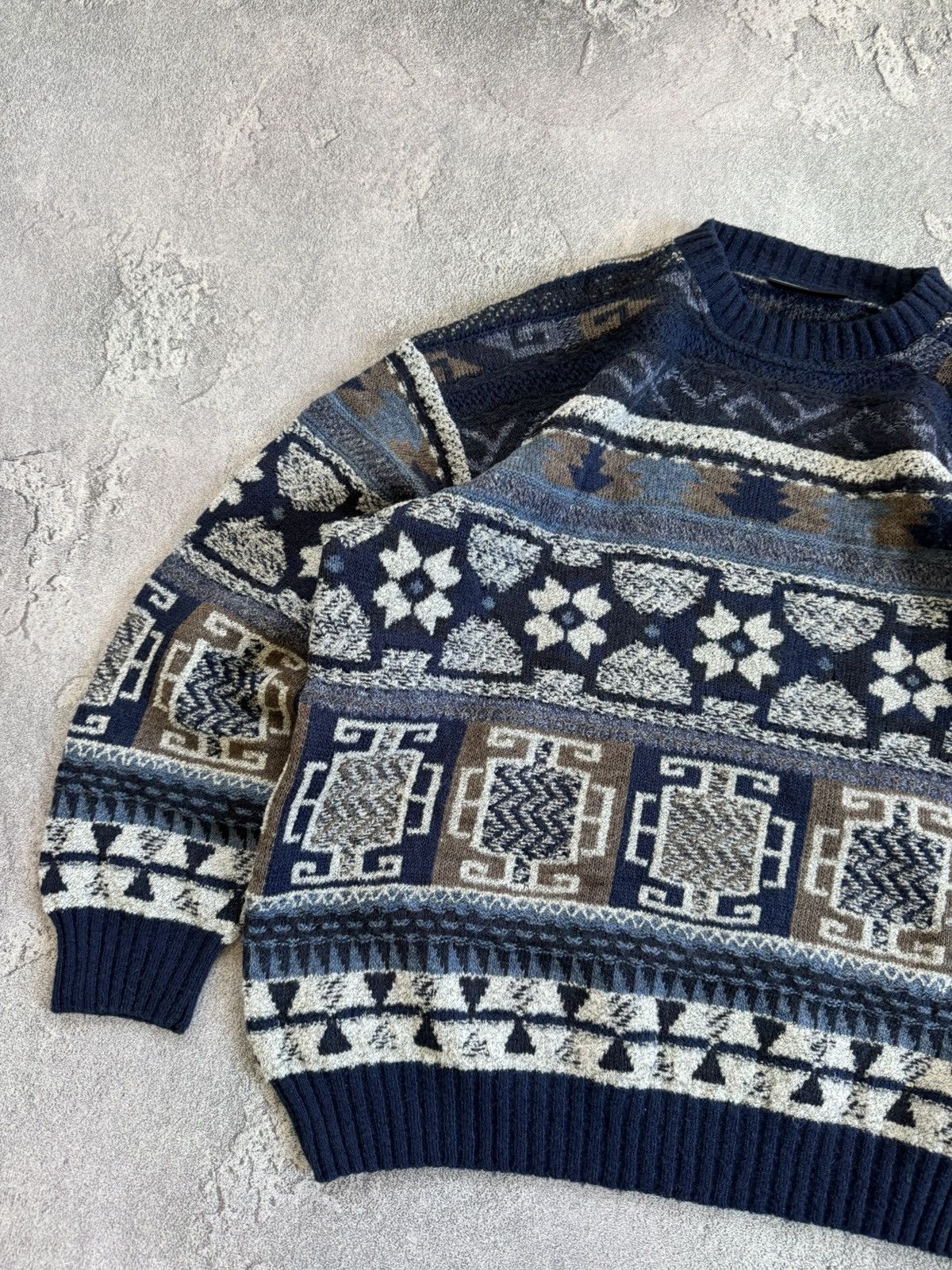 Monte Carlo 54 L/XL cable knit sweater jumper knitwear 90s