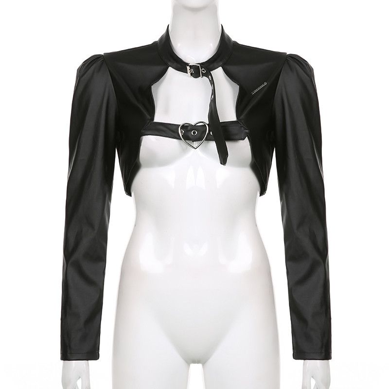 Japanese Brand × Vintage Gothic Black PU Leather Jacket Size M / US 6-8 / IT 42-44 - 6 Thumbnail
