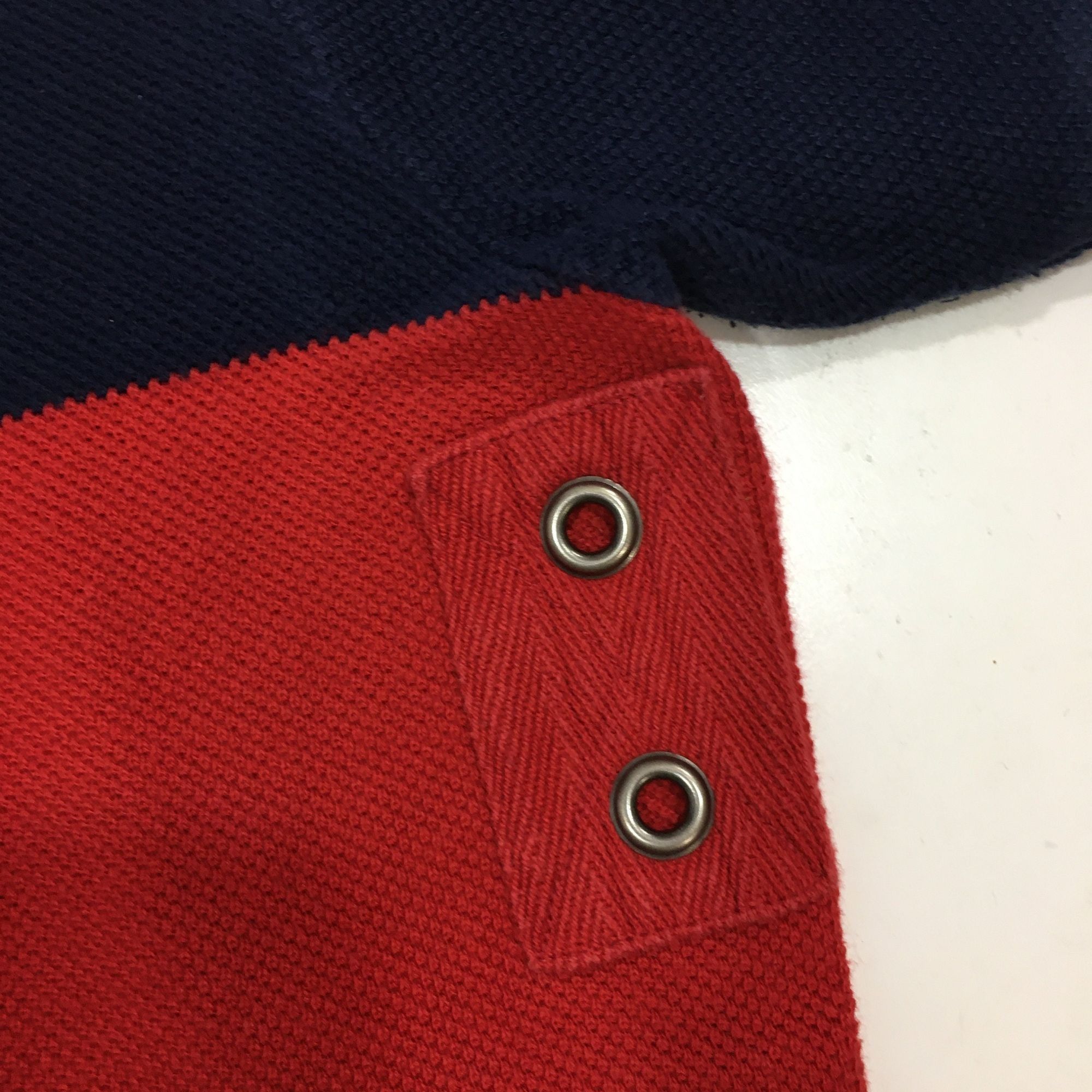 Polo Ralph Lauren Vtg Ralph Lauren Blue Red Stripe RUGBY Polo Logo Shirt Size US M / EU 48-50 / 2 - 3 Thumbnail