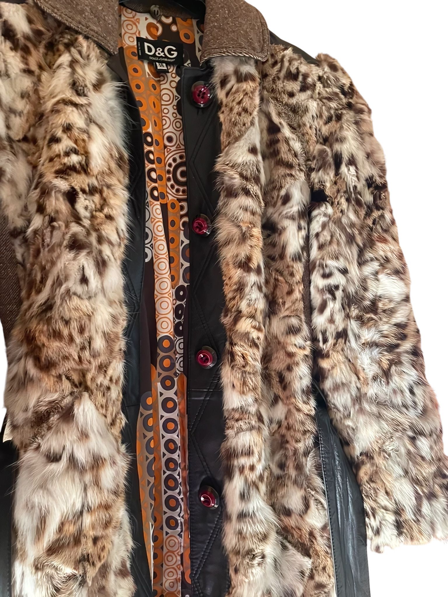 Dolce & Gabbana DYED SHEEP FUR LEOPARD BELTED COAT Size M / US 6-8 / IT 42-44 - 4 Thumbnail