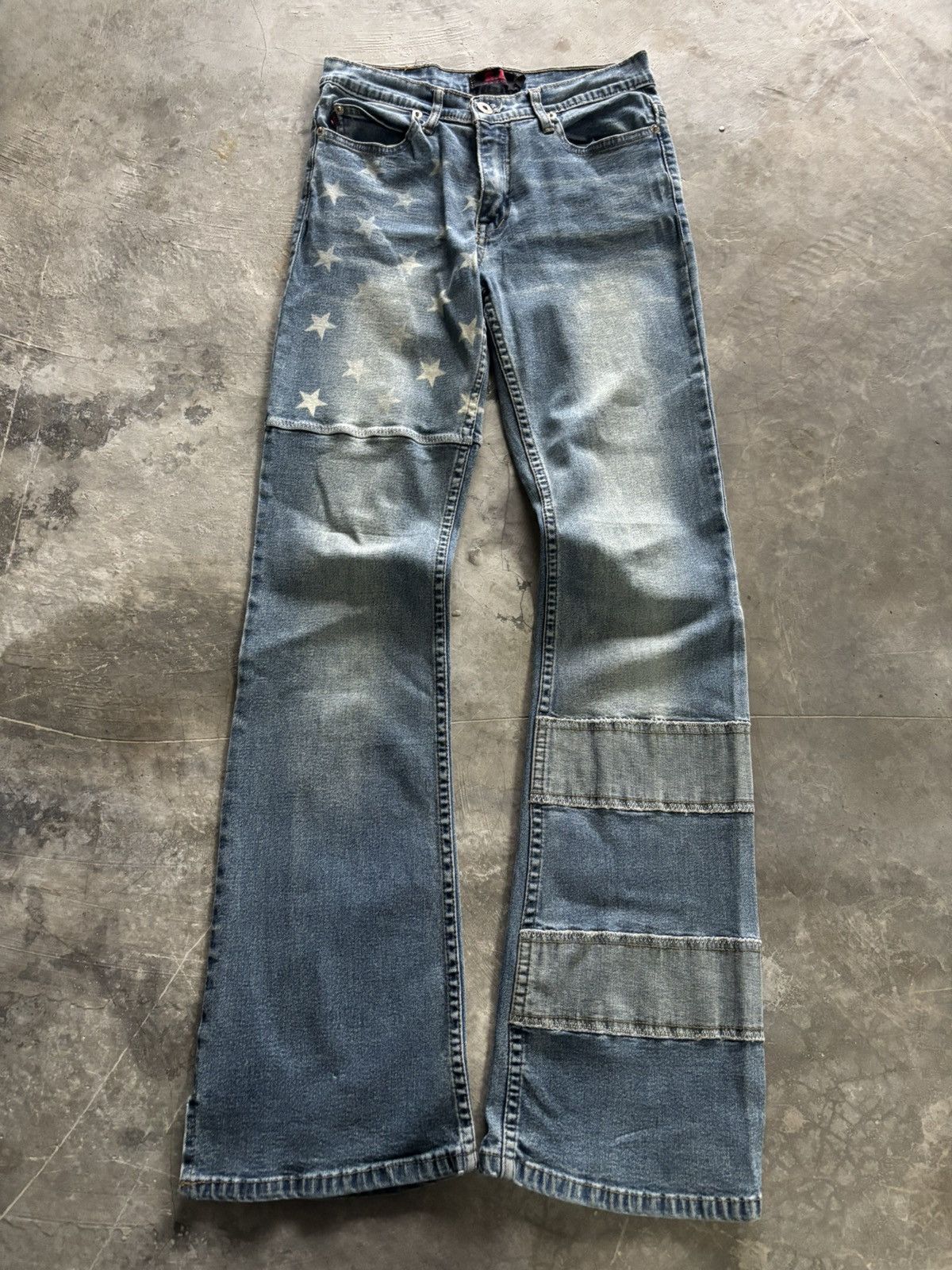 20471120 × Hysteric Glamour × If Six Was Nine GAZOZ flare star jeans punk gothic american flag style Size US 26 / EU 42 - 1 Thumbnail