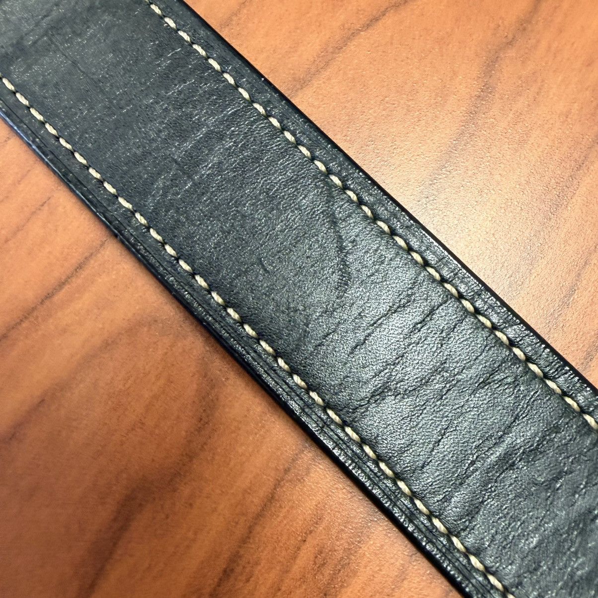Coach Coach Black Leather Belt Contrast Stitch Silver Buckle 80cm Size 32 - 8 Thumbnail