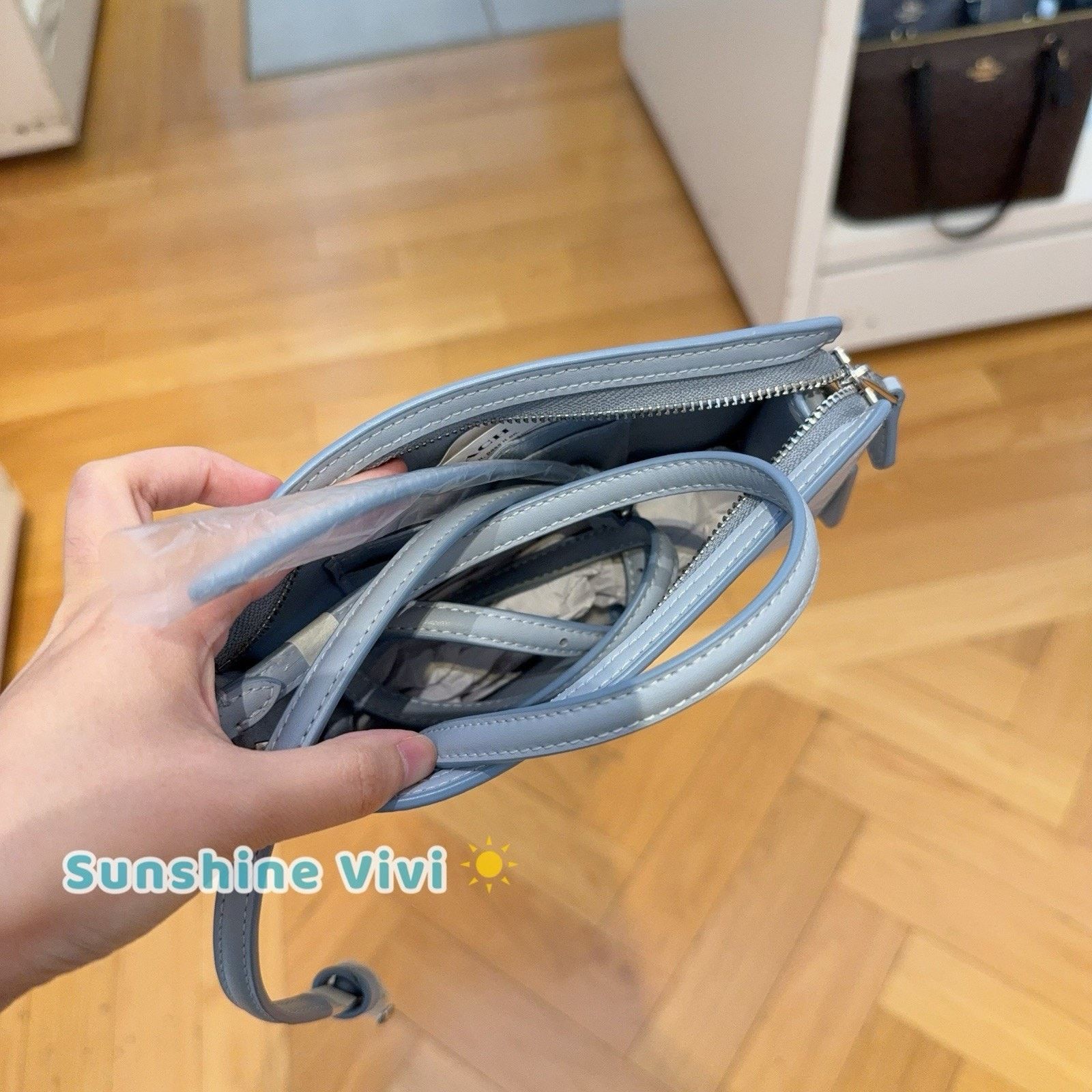 Coach NWT Coach Slim Crossbody Bag Canvas CBL93, Silver/Ice Blue Size ONE SIZE - 2 Thumbnail