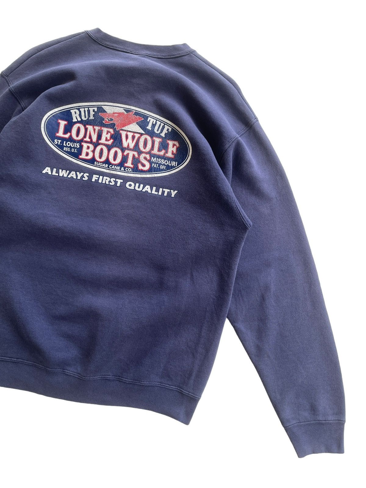 Vintage Vintage 90s Lone Wolf Sugar Cane Sunfaded Sweatshirt Size US L / EU 52-54 / 3 - 4 Thumbnail