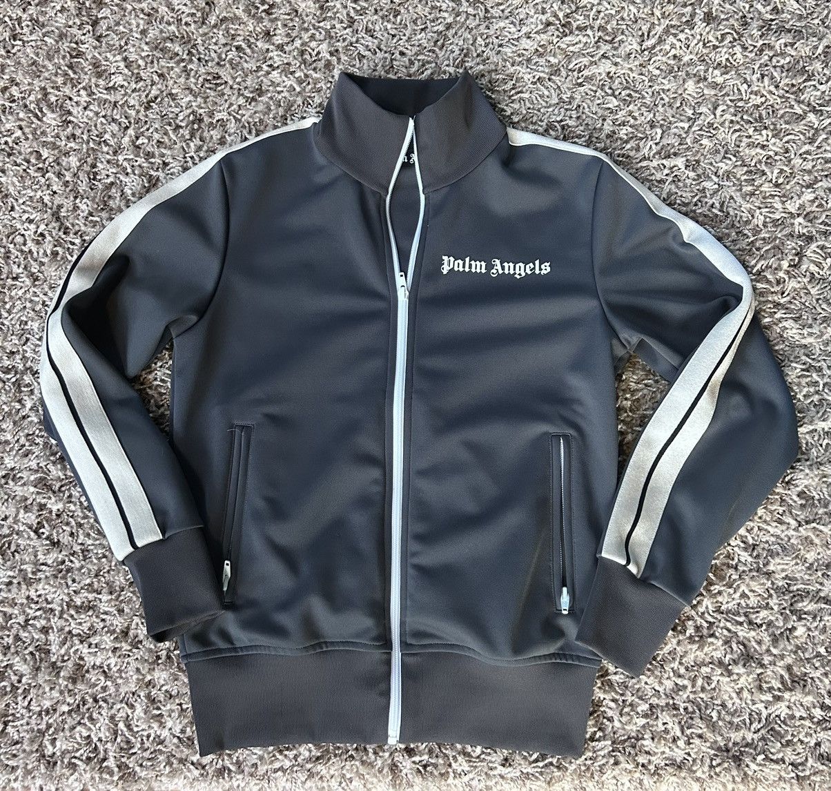 Pre-owned Palm Angels Track Jacket Grey/white Size Xs
