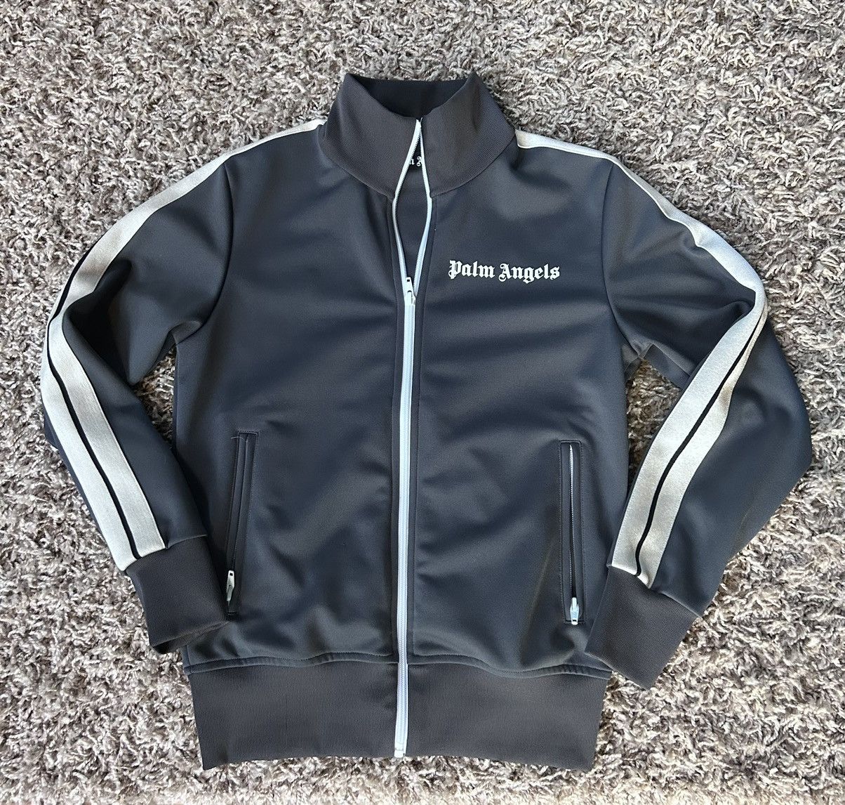 Image of Palm Angels Track Jacket Grey/white Size Xs, Men's