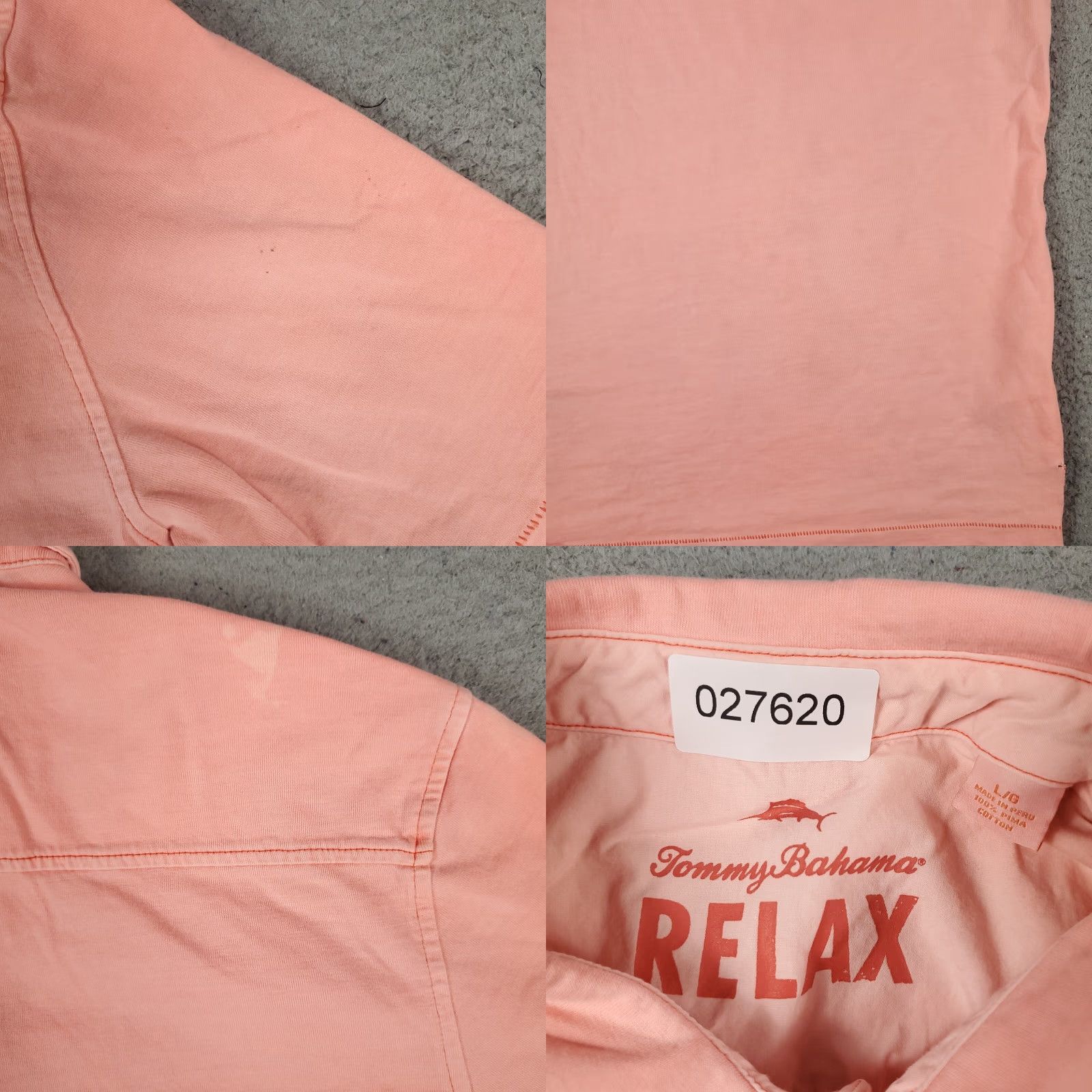Tommy Bahama Tommy Bahama Polo Shirt Large Pink Casual Short Sleeve Mens Size US L / EU 52-54 / 3 - 8 Thumbnail