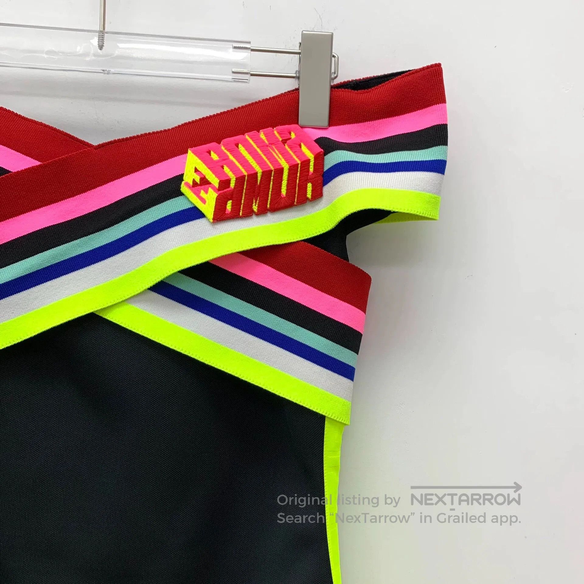 Fendi fendi black sleeveless dress with colorful stripes. Size US 26 / EU 42 - 3 Thumbnail