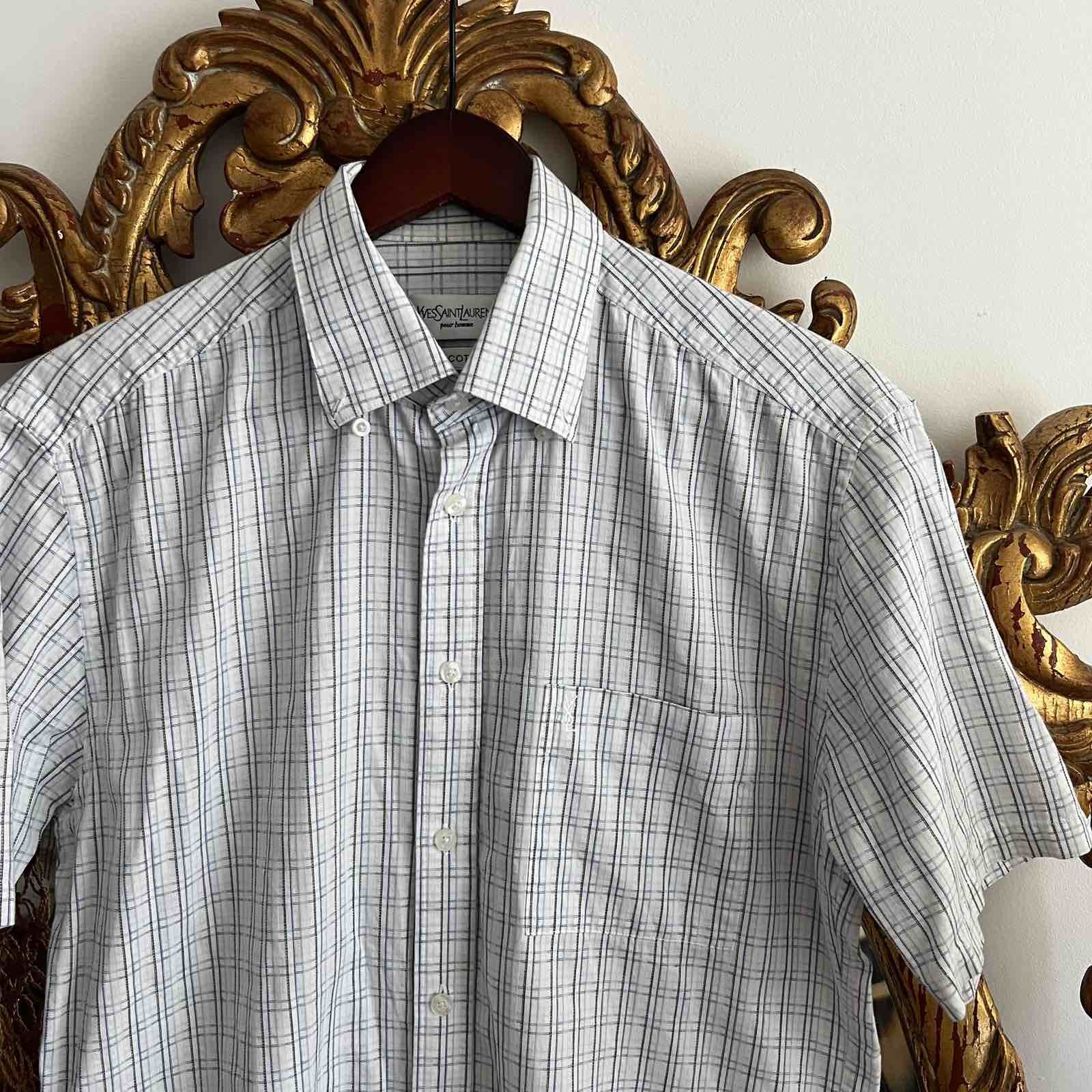 Vintage × Yves Saint Laurent Vintage YSL Yves Saint Laurent Check shirt Sz M Size US M / EU 48-50 / 2 - 2 Thumbnail