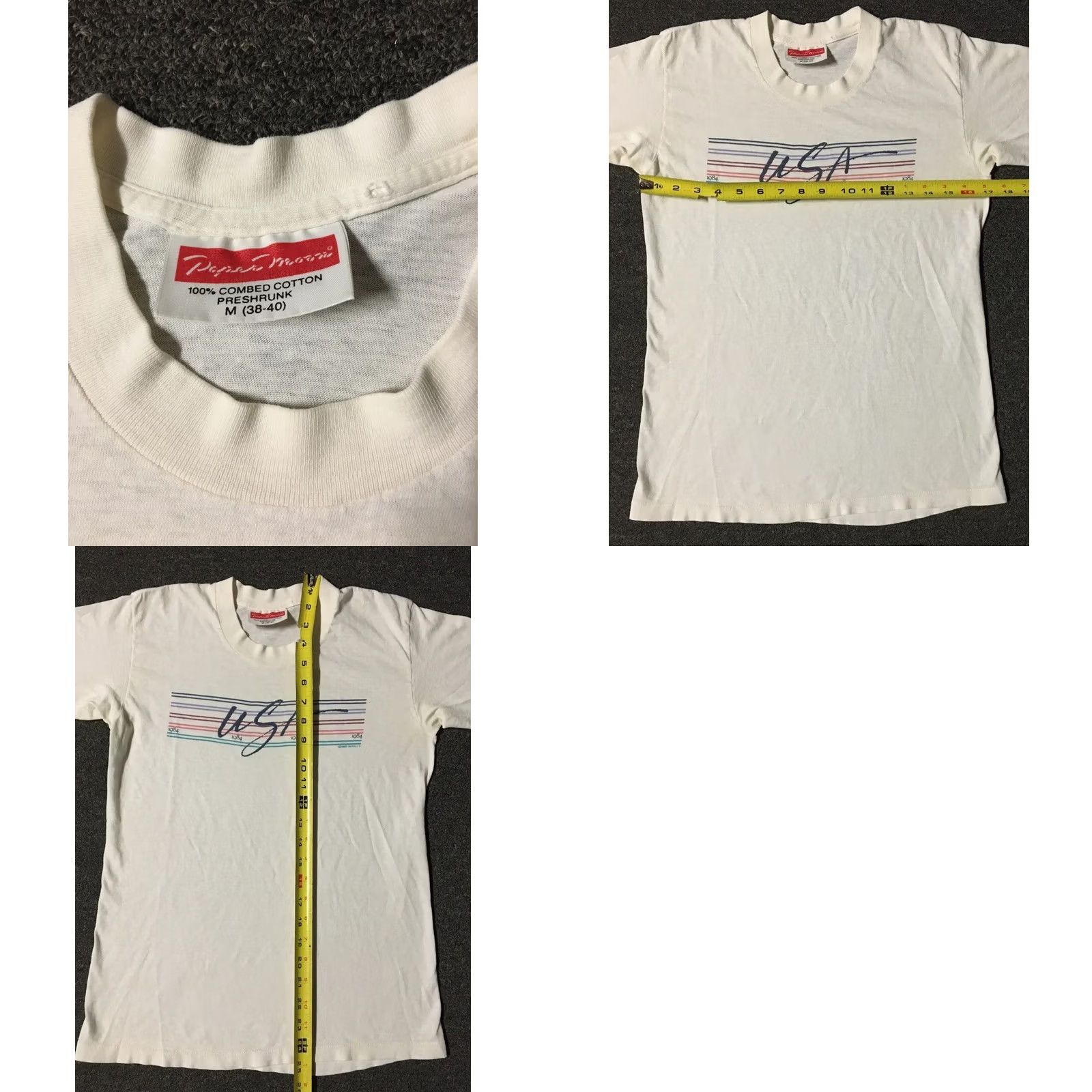 Vintage VINTAGE USA 1984 Faded Spellout Shirt S Short Sleeve White Men T-Shirt Surf Grunge Rock 80s Sport Swim Beach Palm Tree Sun USA Boys Mens Girls Womens Size US S / EU 44-46 / 1 - 9 Thumbnail