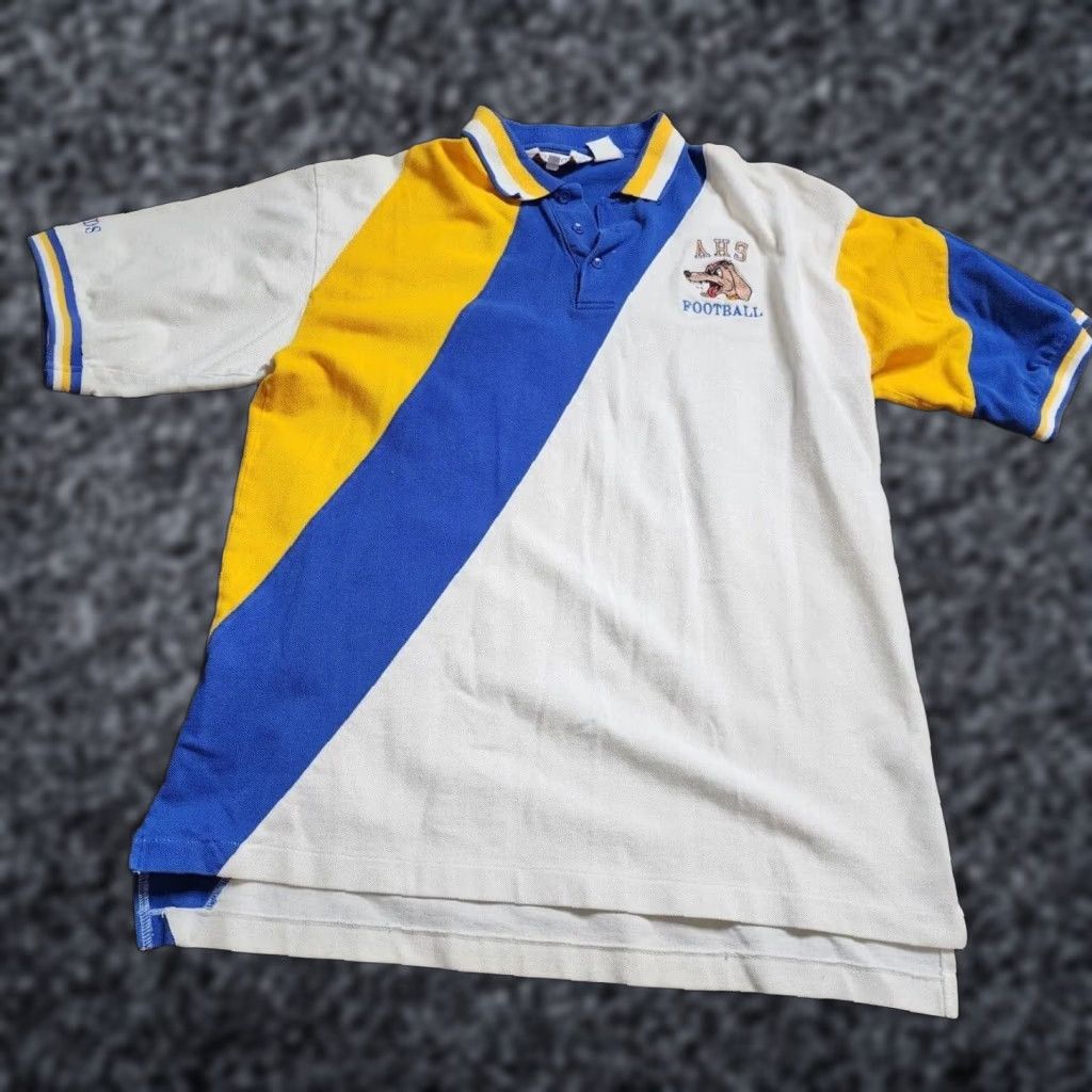 Vintage VINTAGE Nologo Auburndale High School Polo Shirt Short Sleeve Adult L White 1980s 80s School Football Mens/Womens Regular Fit Size US L / EU 52-54 / 3 - 1 Thumbnail