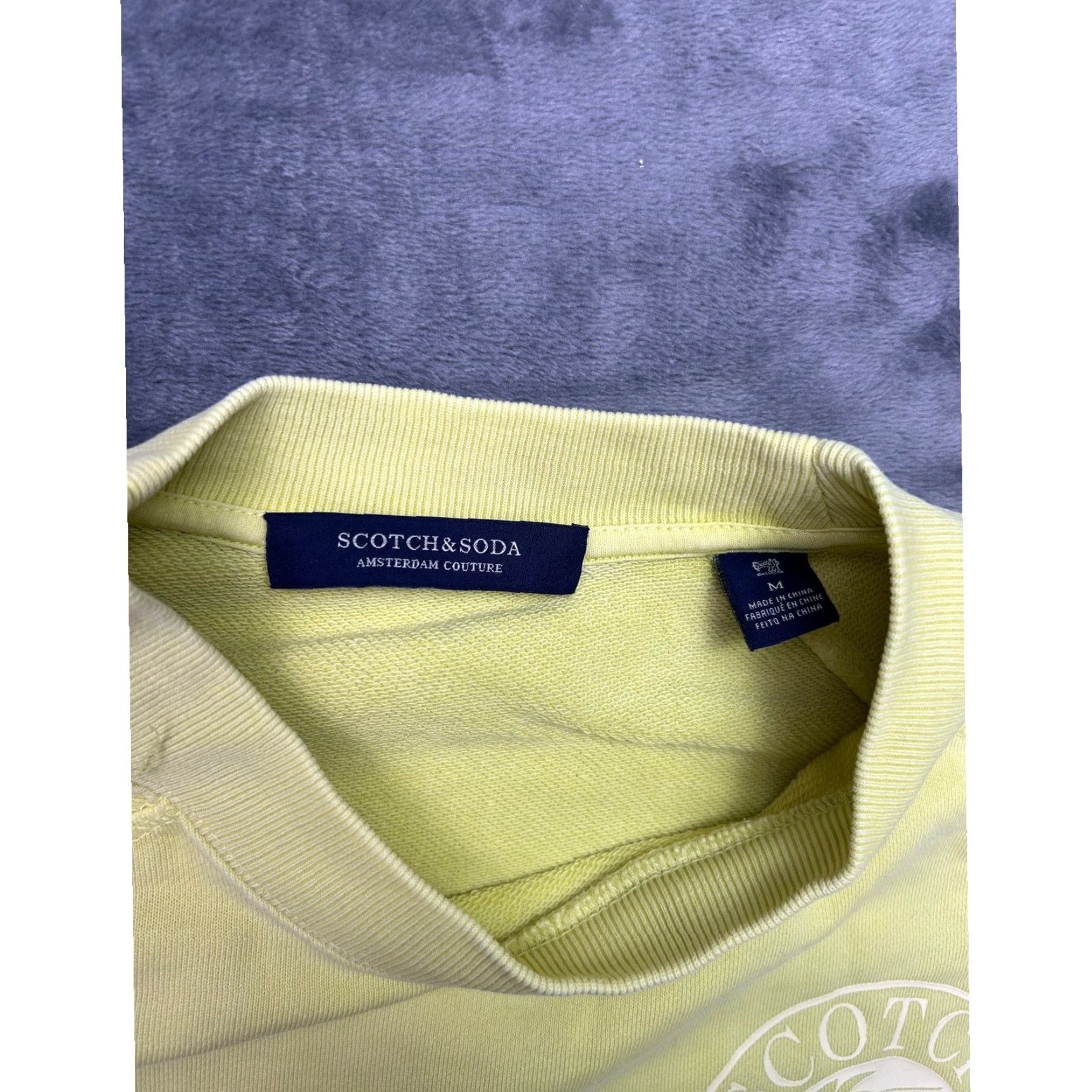 Scotch & Soda Scotch & Soda Sweatshirt Crewneck Mens Medium Cream Palm Logo Amsterdam Graphic Print Pullover Raglan Long Sleeve Knit Cotton Vintage No Size US M / EU 48-50 / 2 - 4 Thumbnail