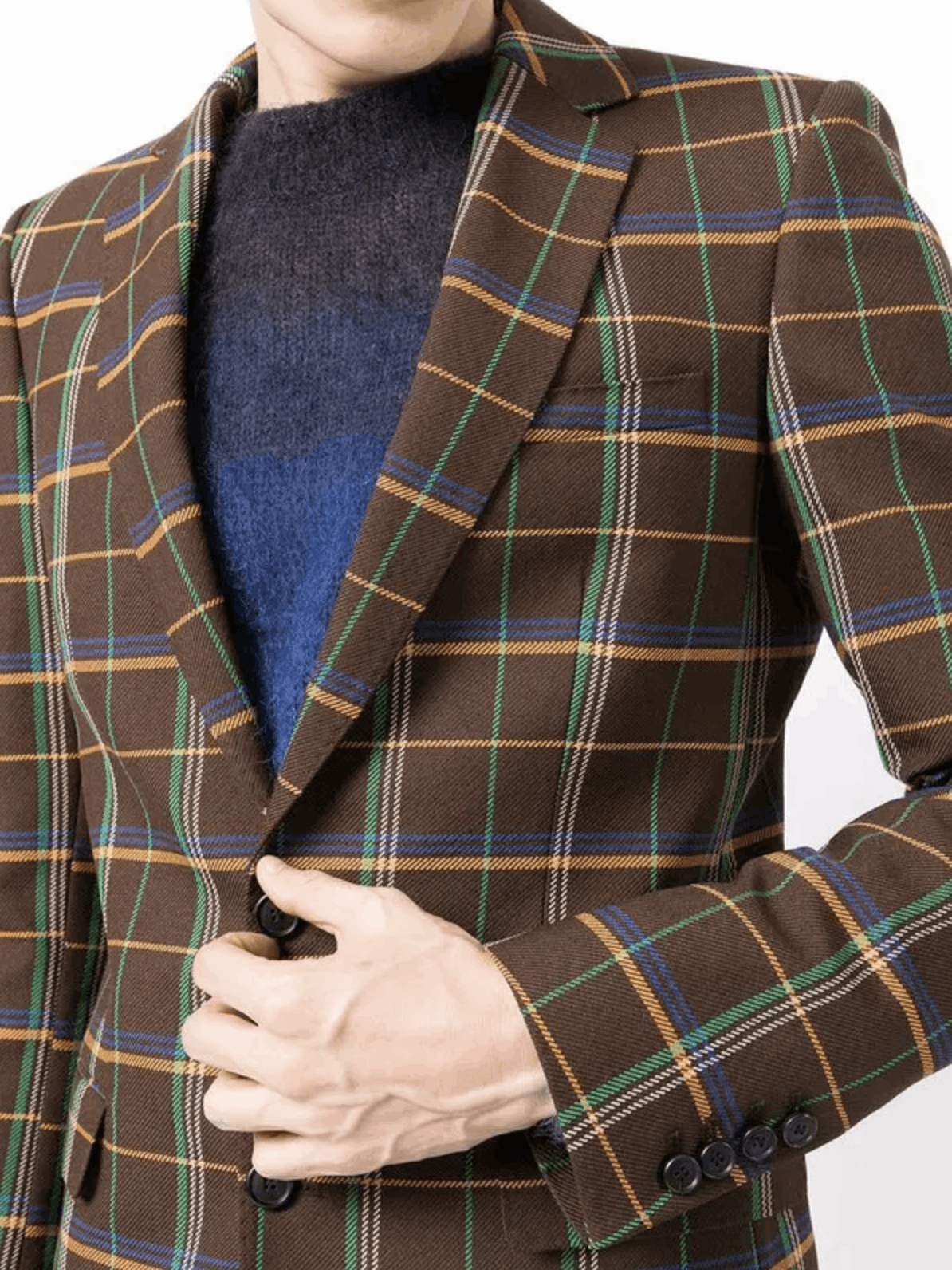 $1700 Walter Van Beirendonck Plaid Blazer Size 38