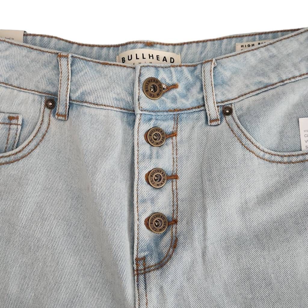 Bullhead Denim Co. Bullhead Denim Women's Size 9 Blue Button Front High Rise Sh Size 30" / US 8 / IT 44 - 3 Thumbnail