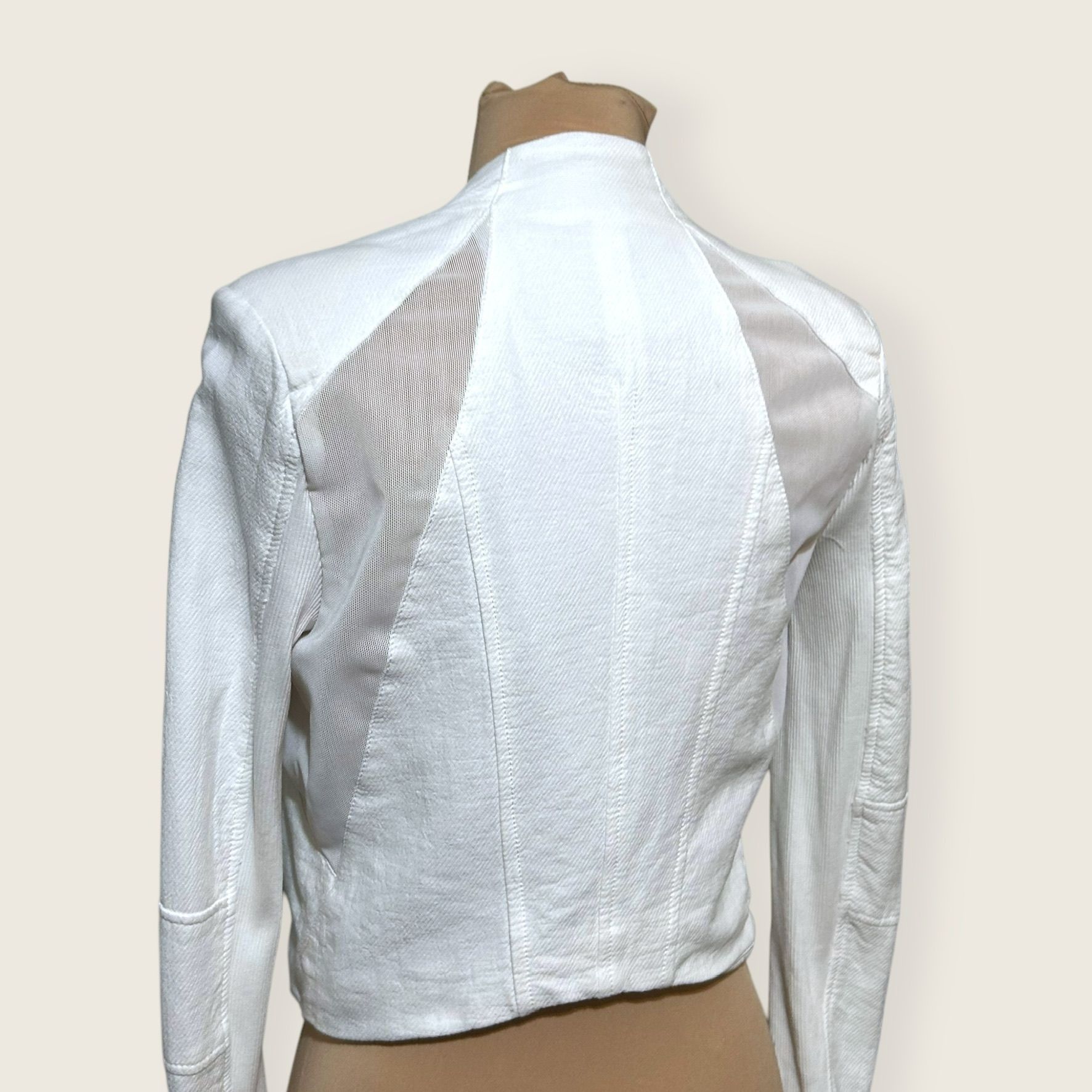 BLANKNYC BlankNYC White Windy City Moto Jacket XS Mesh Jacquard Summe Size XS / US 0-2 / IT 36-38 - 3 Thumbnail