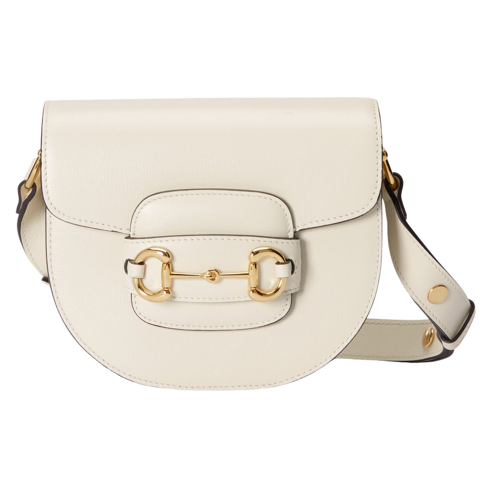Gucci GUCCI Horsebit 1955 Mini White Leather Rounded Shoulder Bag Size ONE SIZE - 1 Thumbnail
