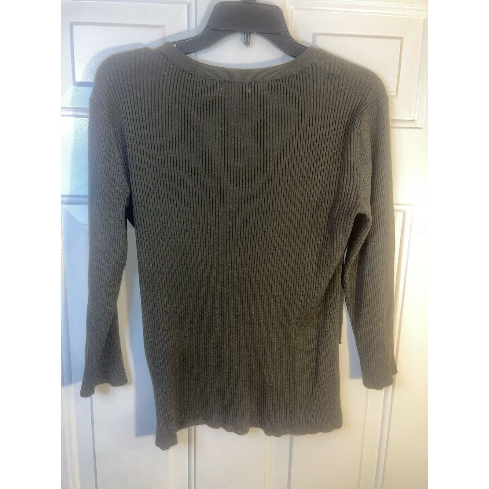 Other New York & Company Women’s Lace Front Sweater Green Sz L Size L / US 10 / IT 46 - 5 Thumbnail