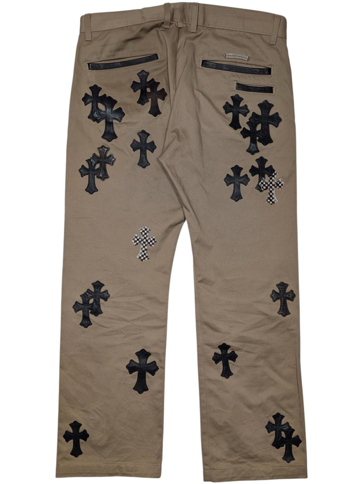 Chrome Hearts Khaki Leather Cross Patch Chino Pants Size US 34 / EU 50 - 2 Thumbnail