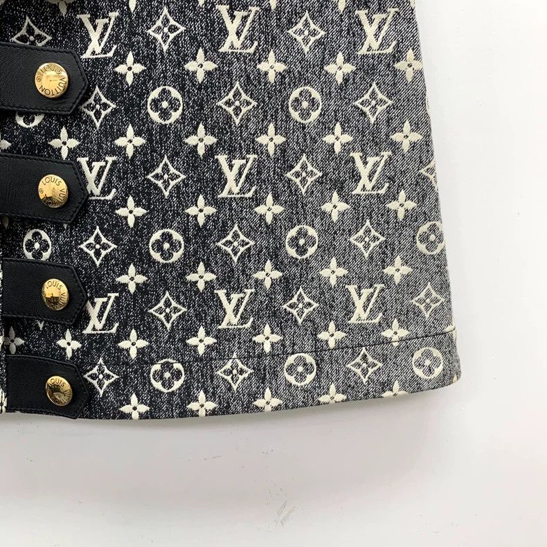 Louis Vuitton Louis Vuitton 23 black and grey logo full print cotton sin Size 35" - 4 Thumbnail