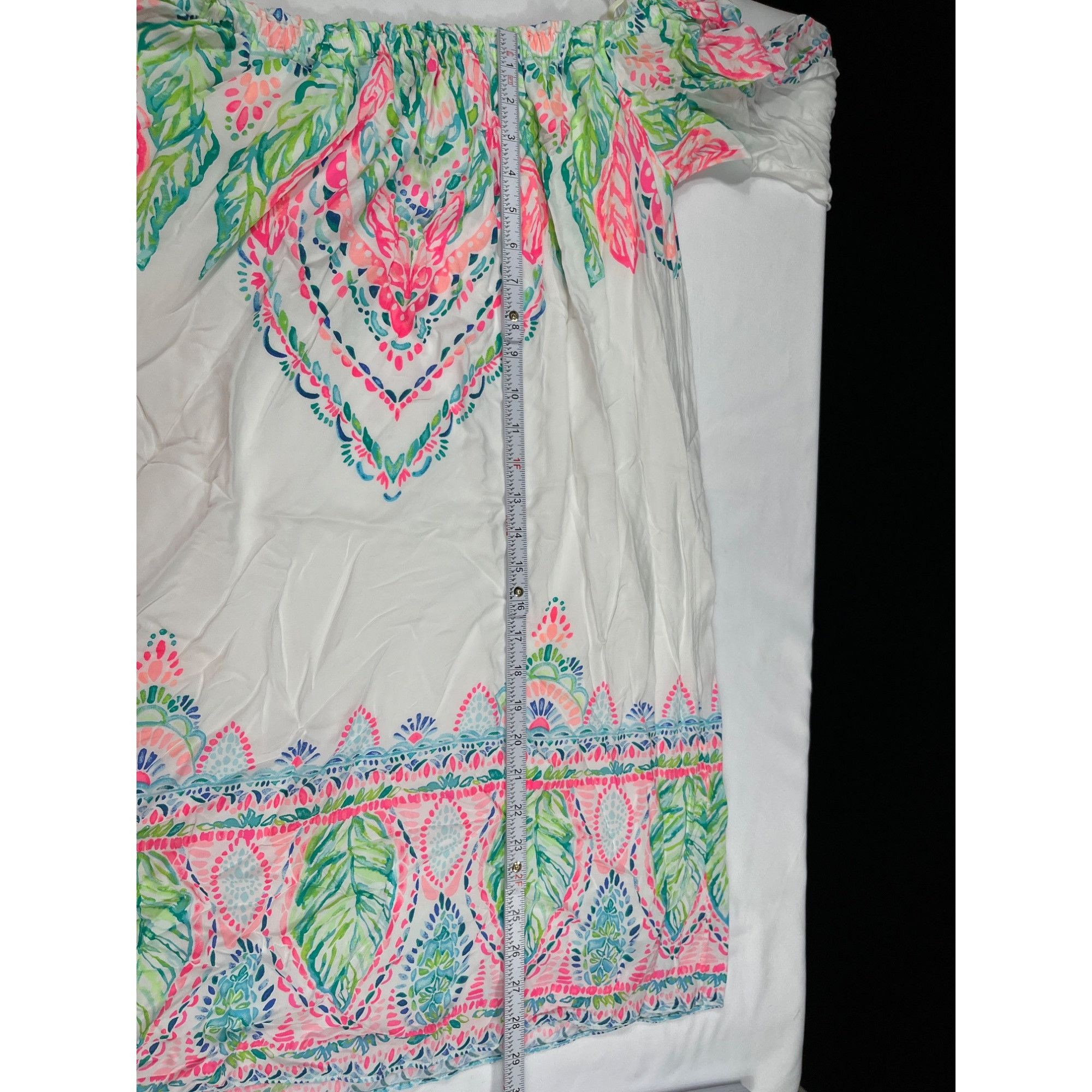 Lilly Pulitzer Lilly Pulitzer SKU 7935 Multicolor Off Shoulder Floral Dress Size L / US 10 / IT 46 - 8 Thumbnail