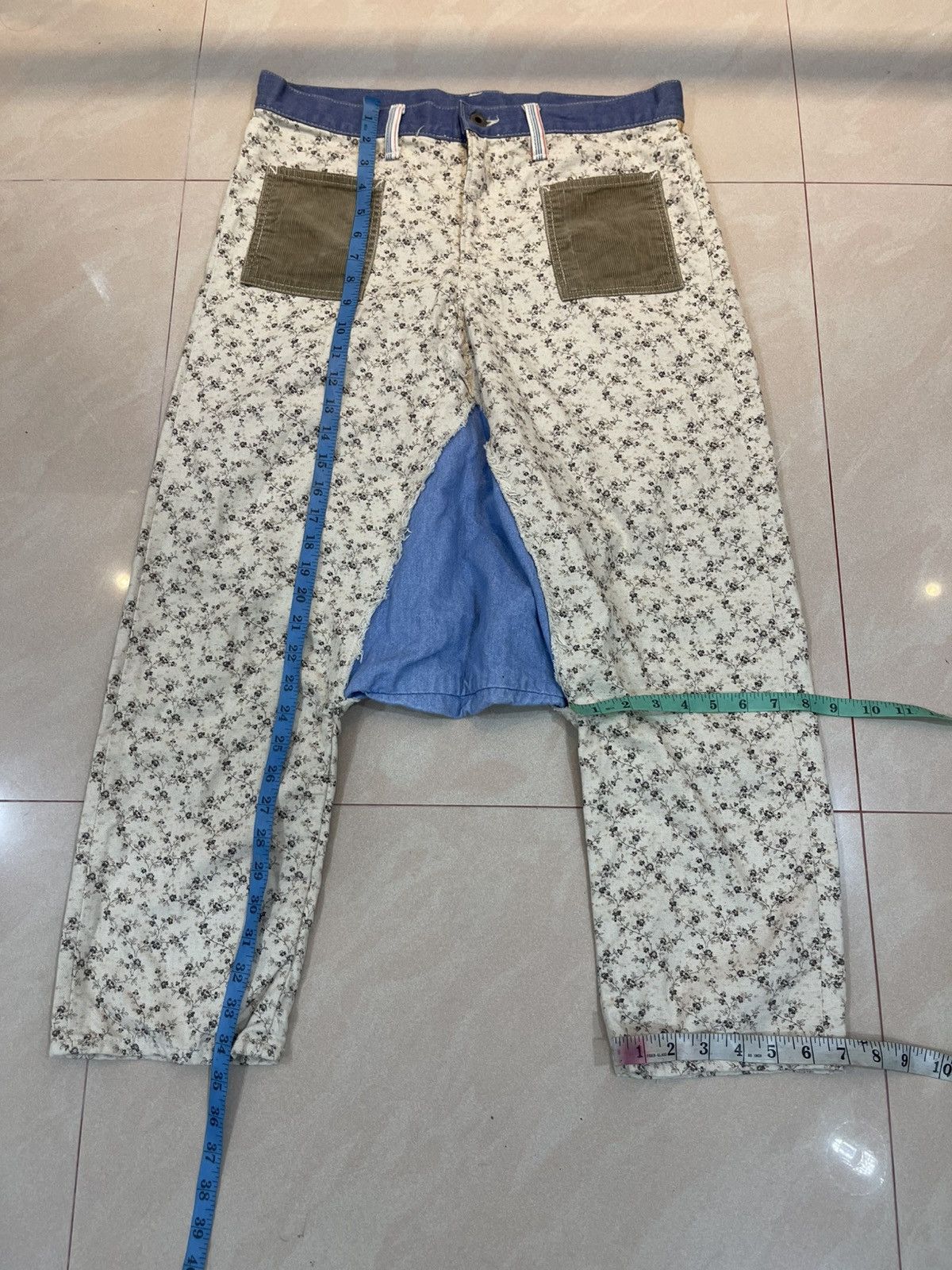 Kapital Kapital Floral Sarouel Pants Denim,All Over Pattern Size US 33 - 12 Thumbnail