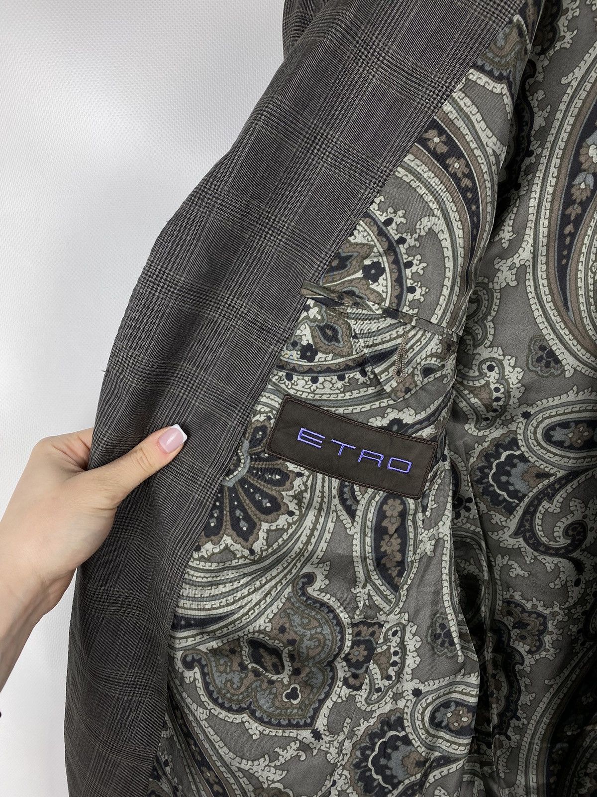 Etro Etro men’s wool checked paisley lined blazer jacket Size 40R - 21 Thumbnail