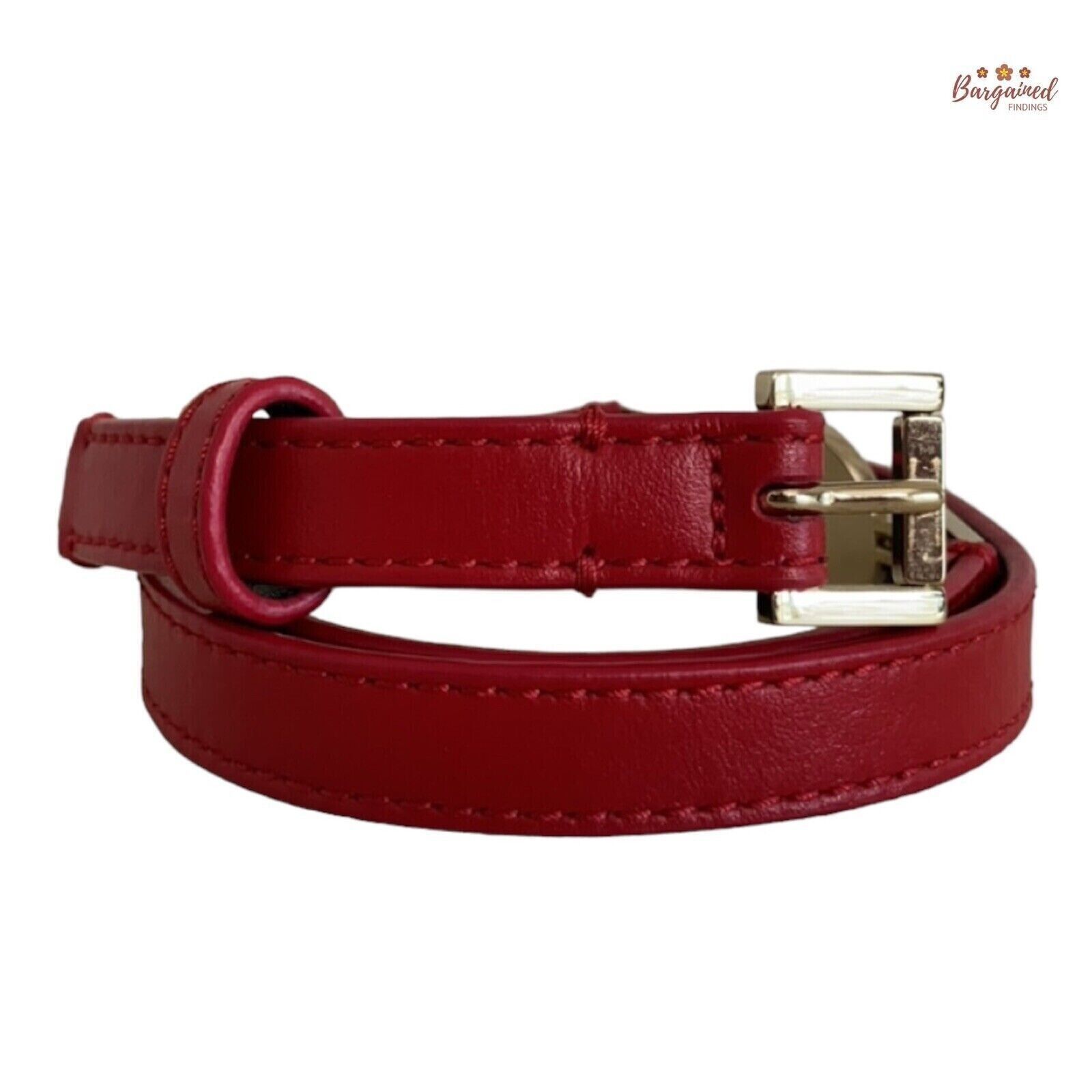Versace Red Leather Medusa Gold Logo Buckle Belt