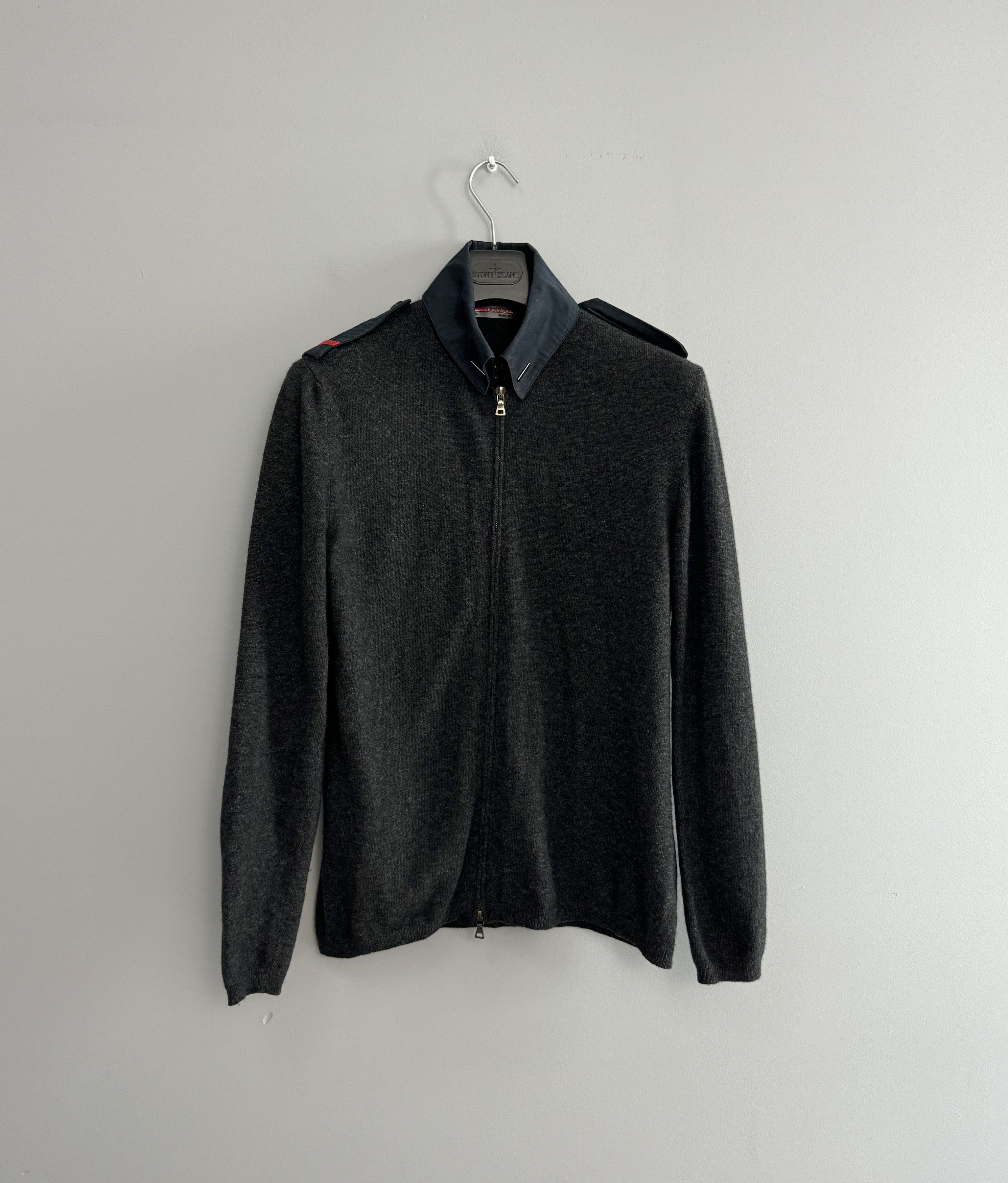 Prada PRADA Wool Sweater Jacket Cardigan Gray Size 44 Full Zip Size M / US 6-8 / IT 42-44 - 2 Thumbnail