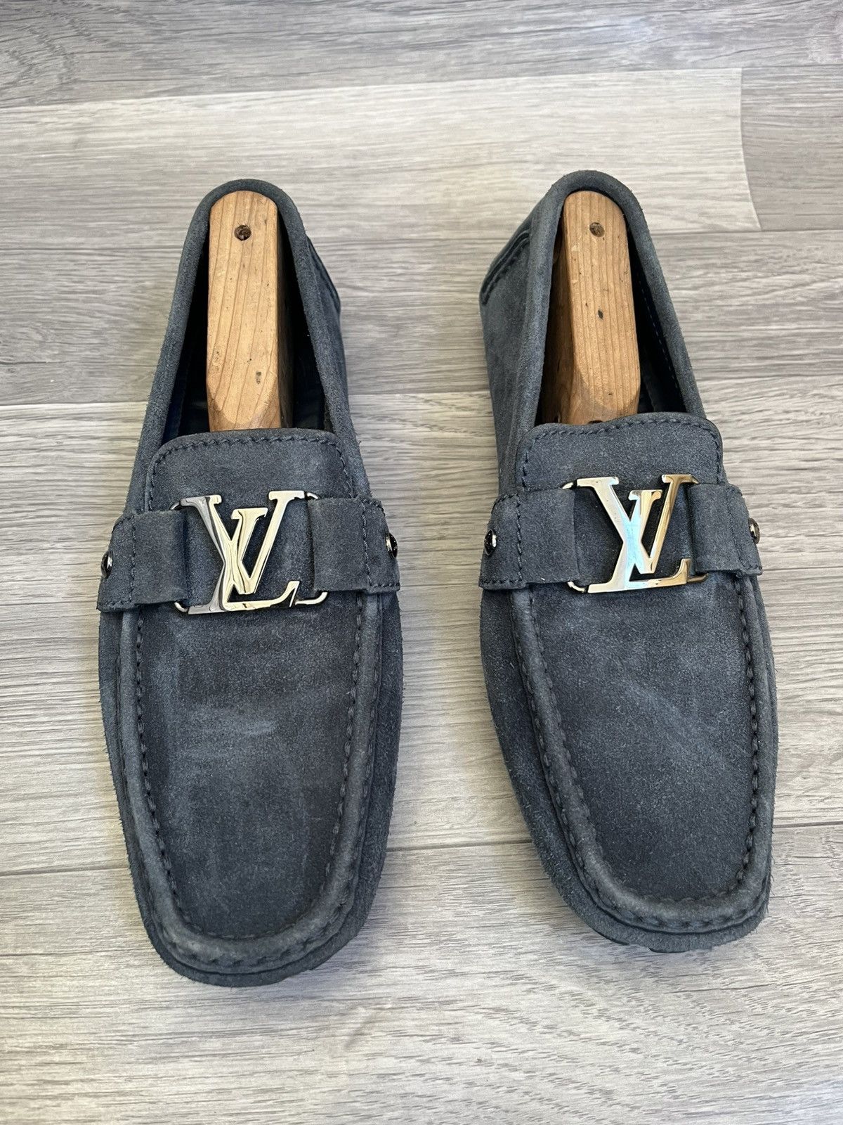 Louis Vuitton Louis Vuitton montcarlo blue suede loafers Size US 8 / EU 41 - 2 Thumbnail