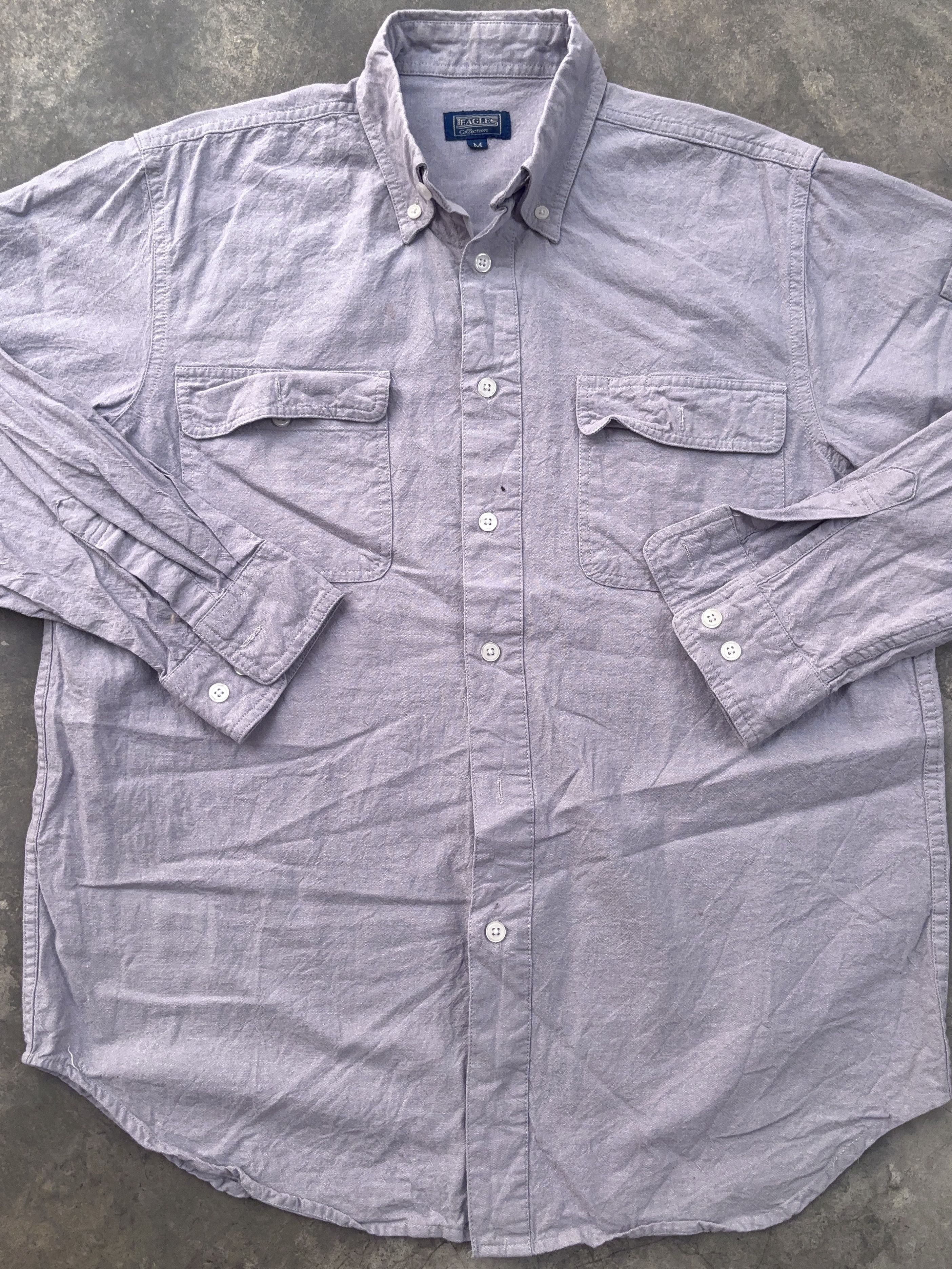 Other Eagles Vintage Workwear Light Purple Button Up Shirt Size US M / EU 48-50 / 2 - 2 Thumbnail