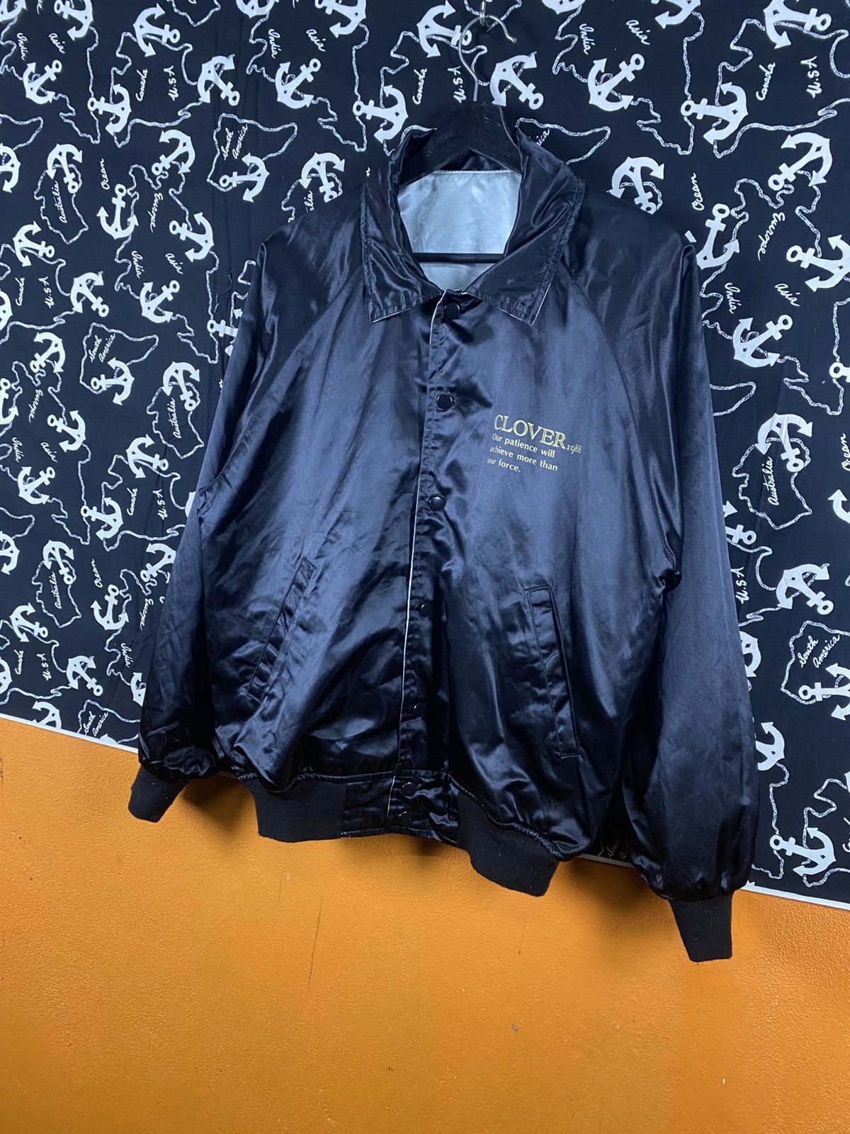 Vintage Vintage CLOVER Satin Coach Jacket Tennis Team Style Silver Size US M / EU 48-50 / 2 - 13 Thumbnail
