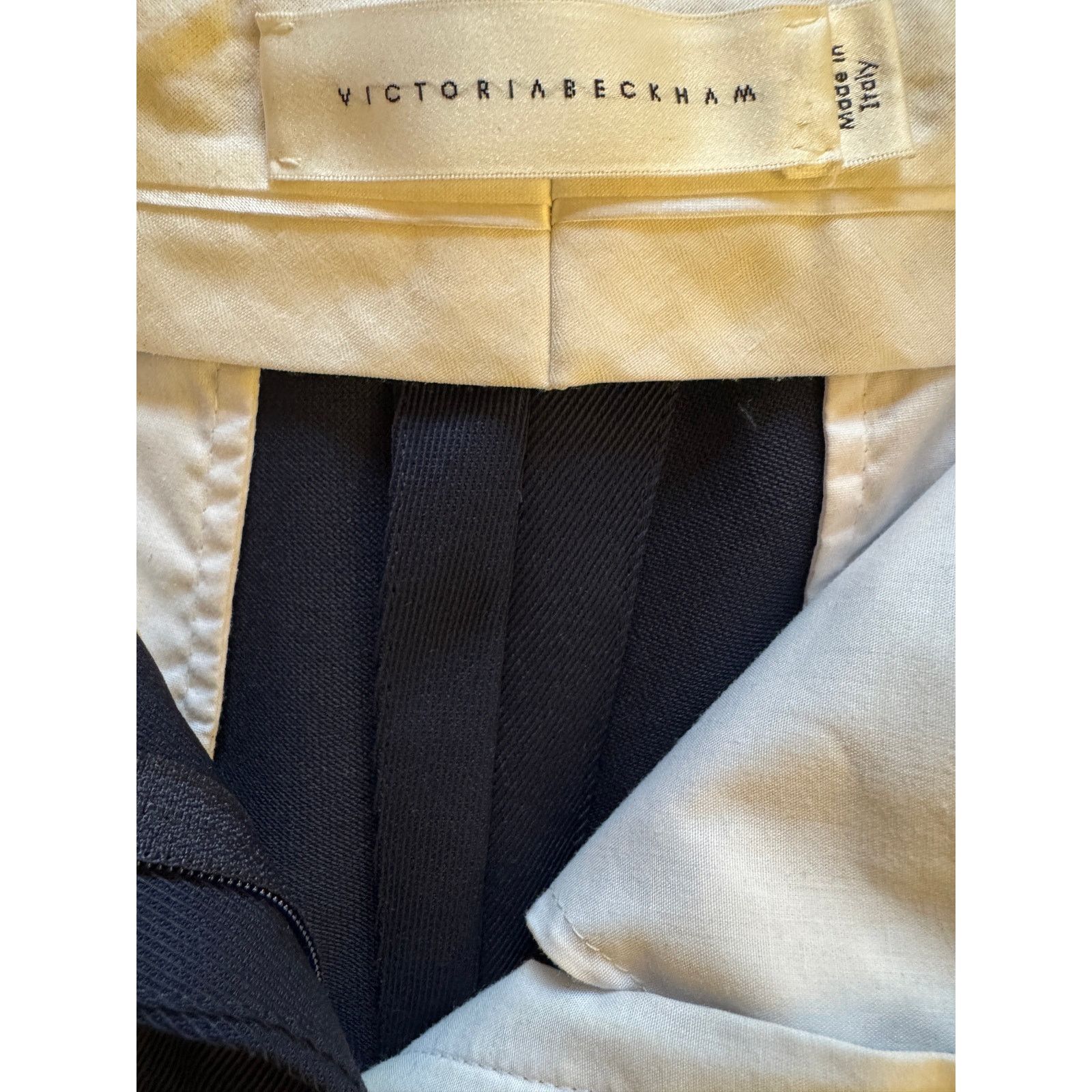 Victoria Beckham Victoria Beckham High-Waisted Wide-Legged Trouser/ Midnight Size 28" / US 6 / IT 42 - 3 Thumbnail