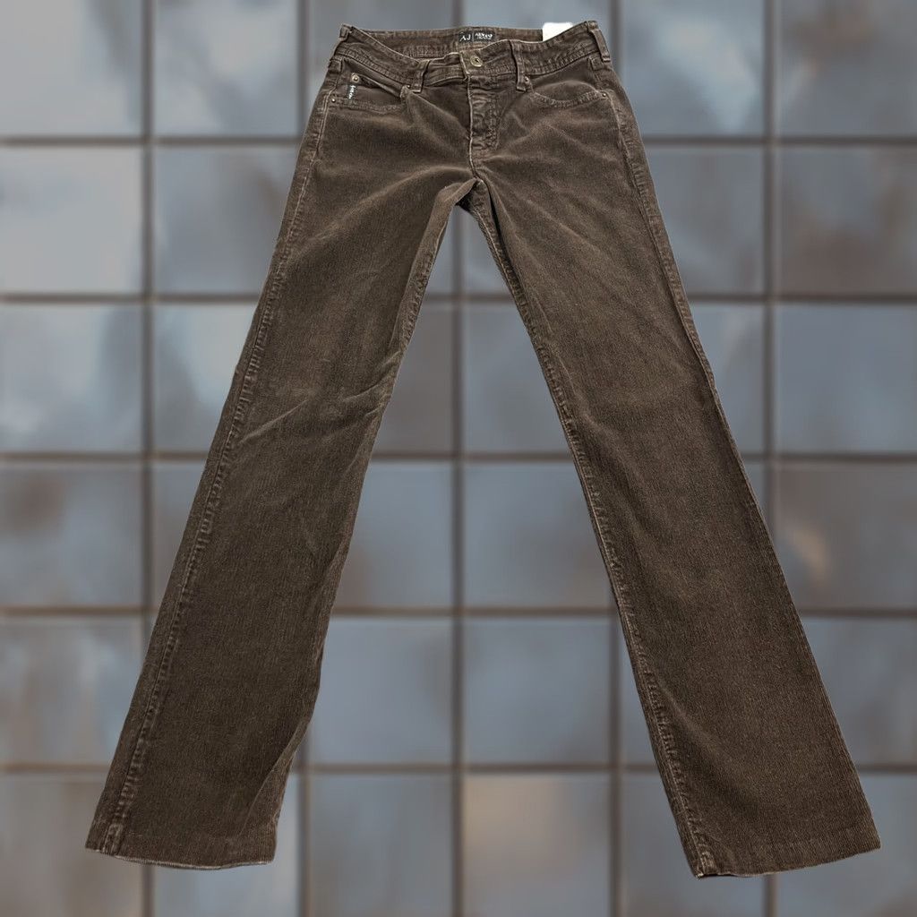 Armani Armani Womens Corduroy Jeans Slim Fit 27 30 UK 8 Brown Vintage Stretch Tapered 5-Pocket Denim Jeans Womens" Size 30" / US 8 / IT 44 - 1 Thumbnail