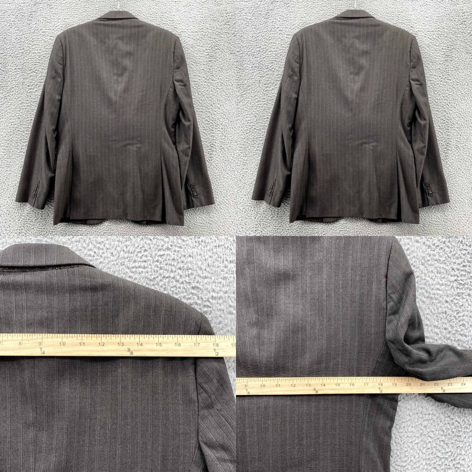 Banana Republic Blazer Mens 40R Brown Pinstripe Notch Lapel Single-Breasted 3-Button Coat - Business Formal Classic Mens